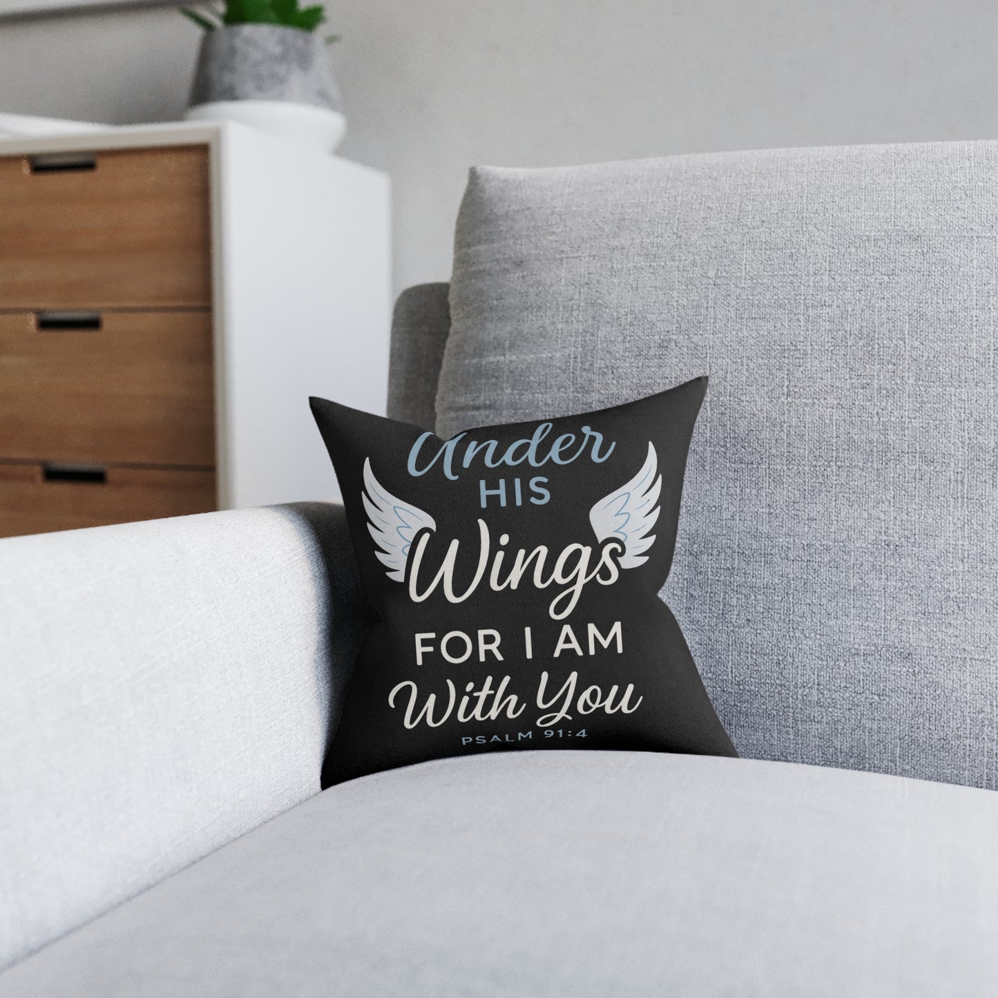 Inspirational Scripture Square Pillow | Home Decor, Gift for Faith, Comfort Cushion, Encouragement decor, Religious Throw Pillow