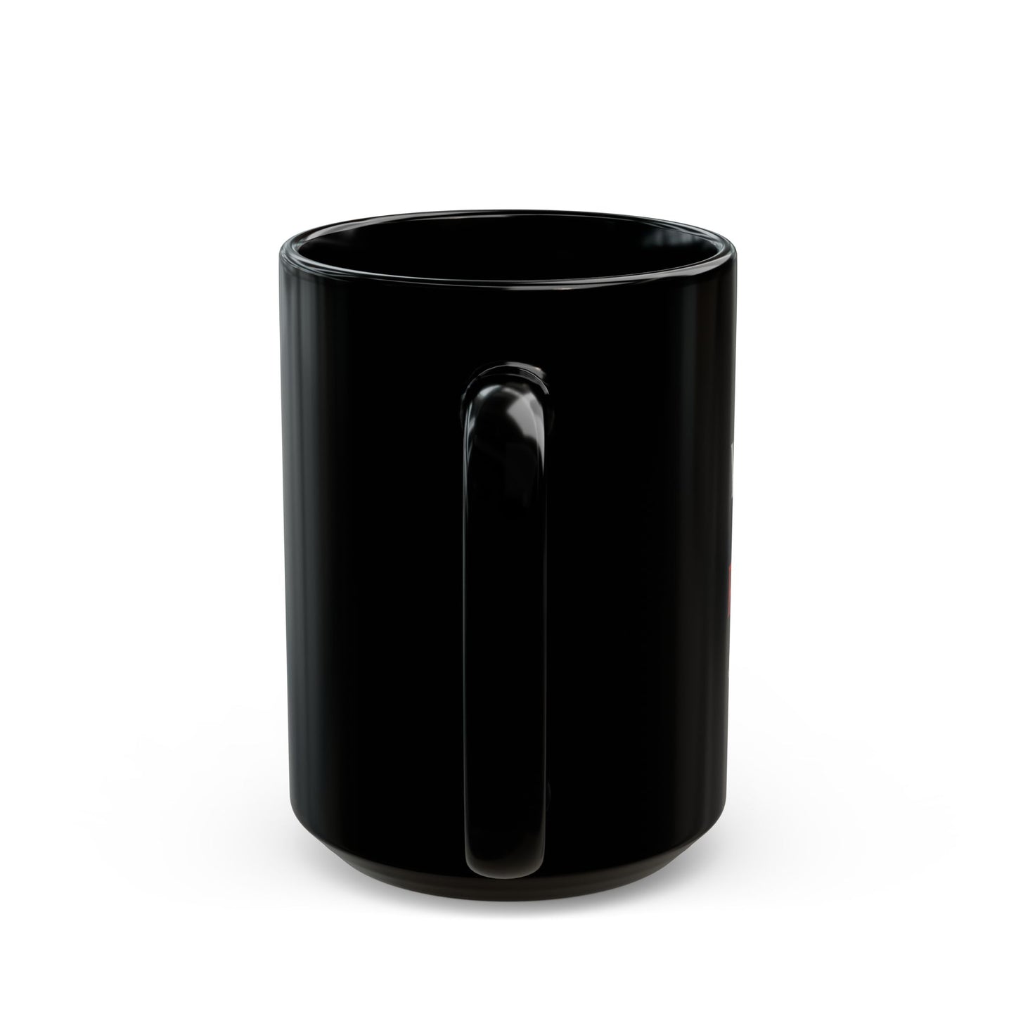 Faith Forward Statement Mug | Black Ceramic Coffee Cup, Bold Red & White Typography
