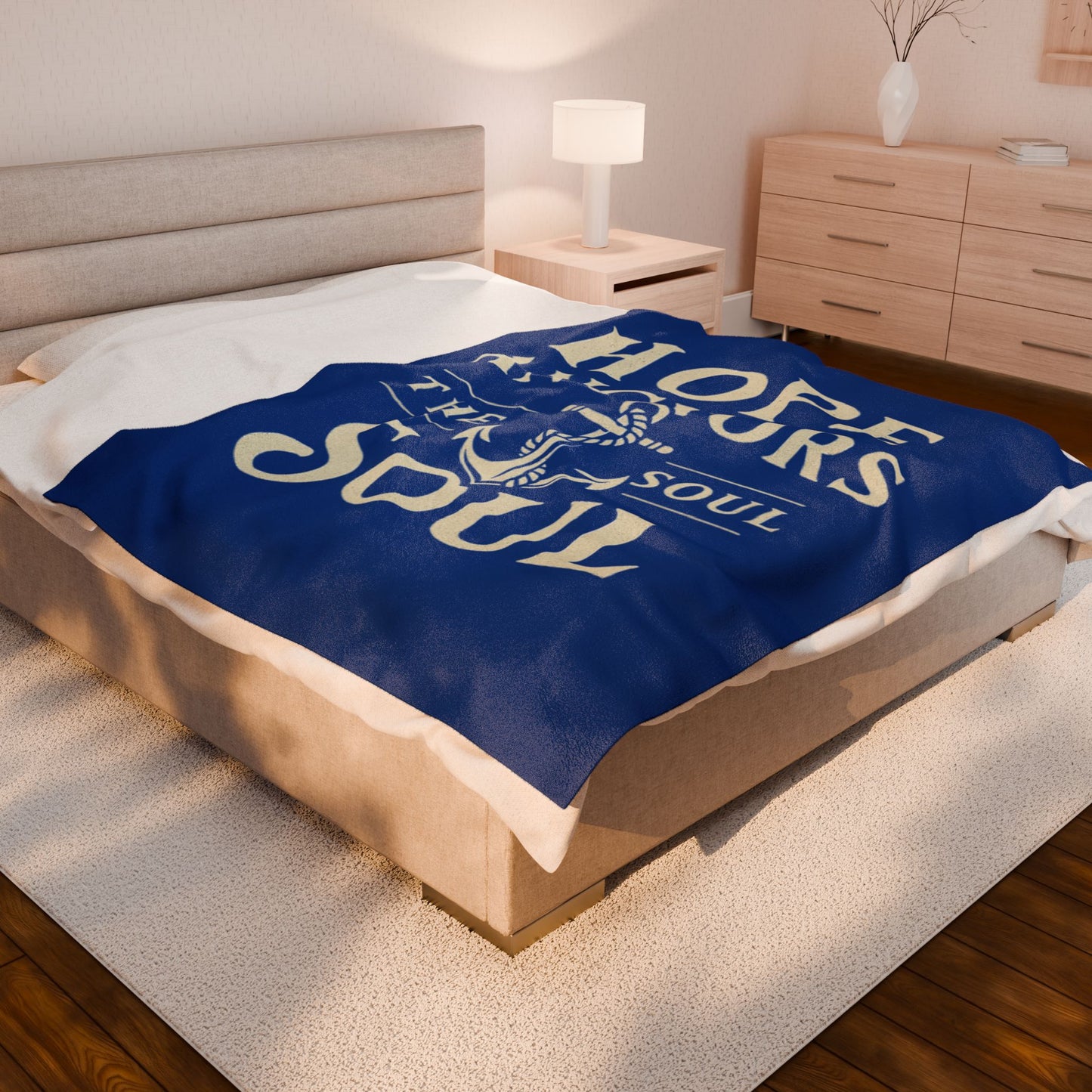 Hope Anchors the Soul Velveteen Plush Blanket