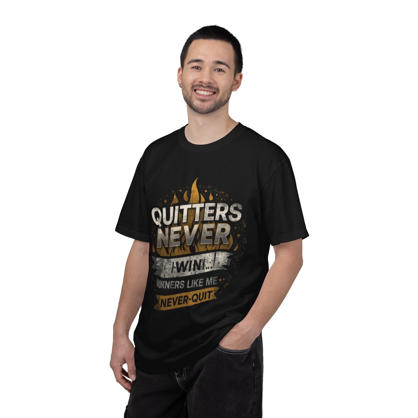 Quitters Never Win Winners Like Me Never Quit T-shirt | Motivational Gym Tee