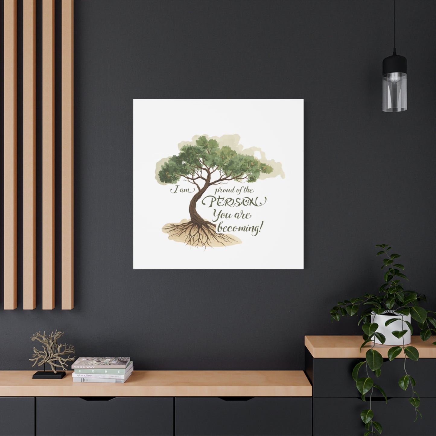 Tree of Growth Inspirational Quote Matte Canvas