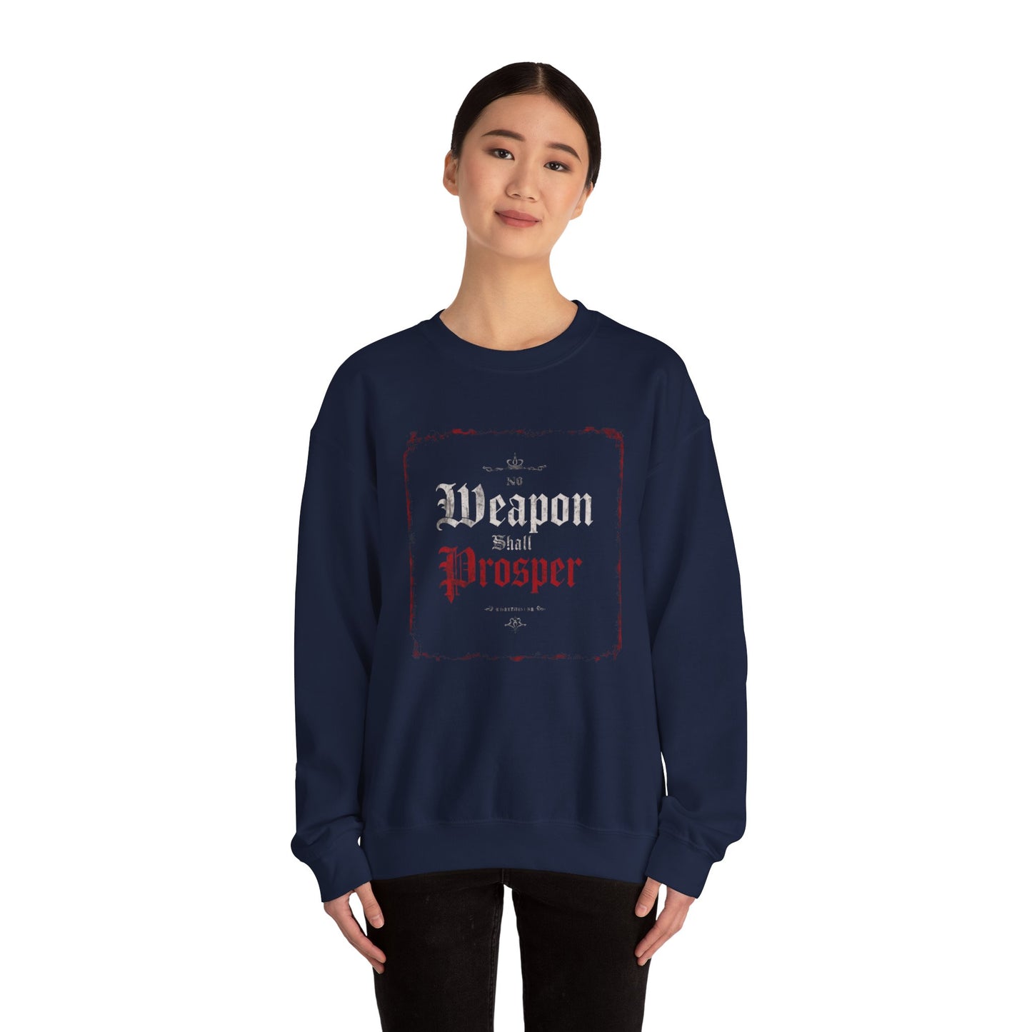 Vintage Faded Print Crewneck Sweatshirt | Midweight 50/50 Cotton-Poly