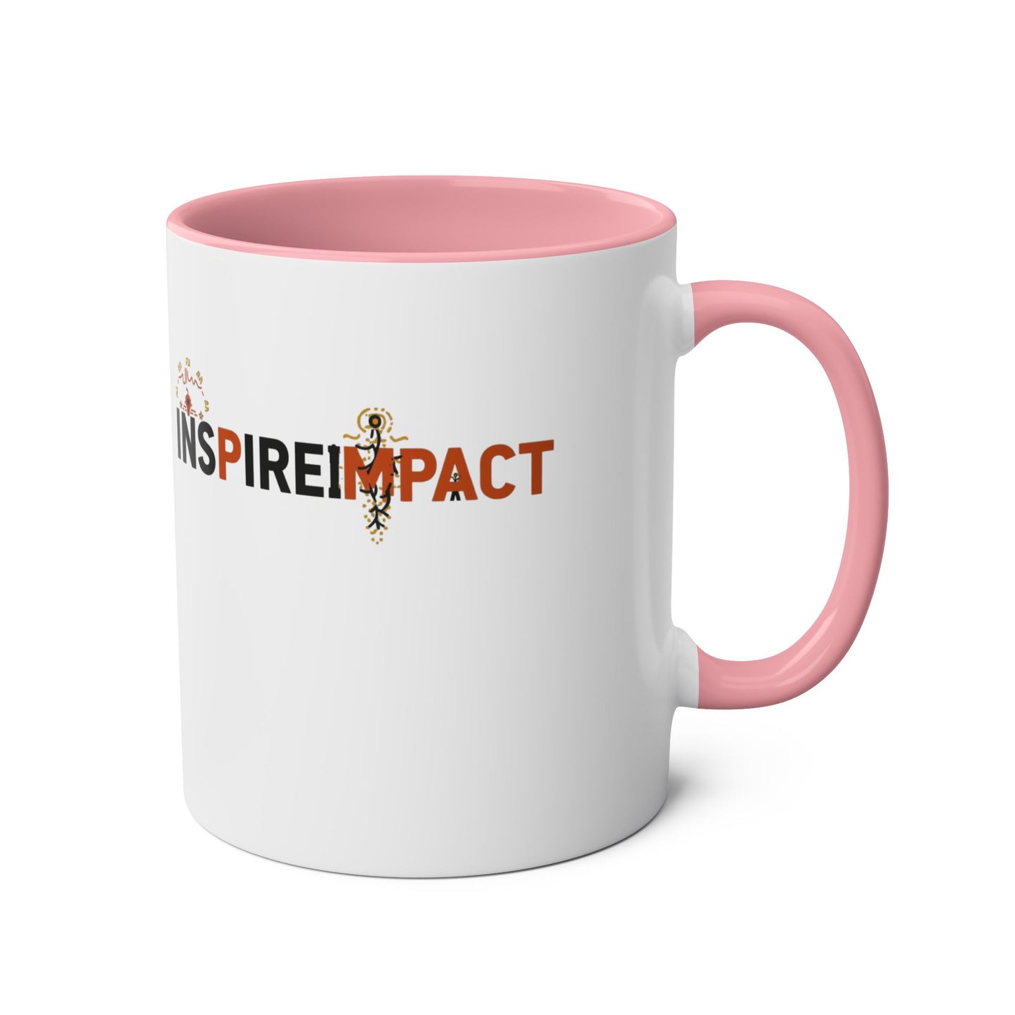Inspire Impact Mug | Two-Tone 11oz Coffee Mug, Red Interior and Handle