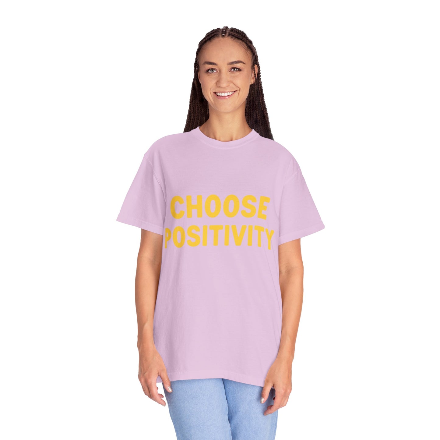 Choose Positivity T-shirt | Positive Quote Tee, Yellow Block Letters
