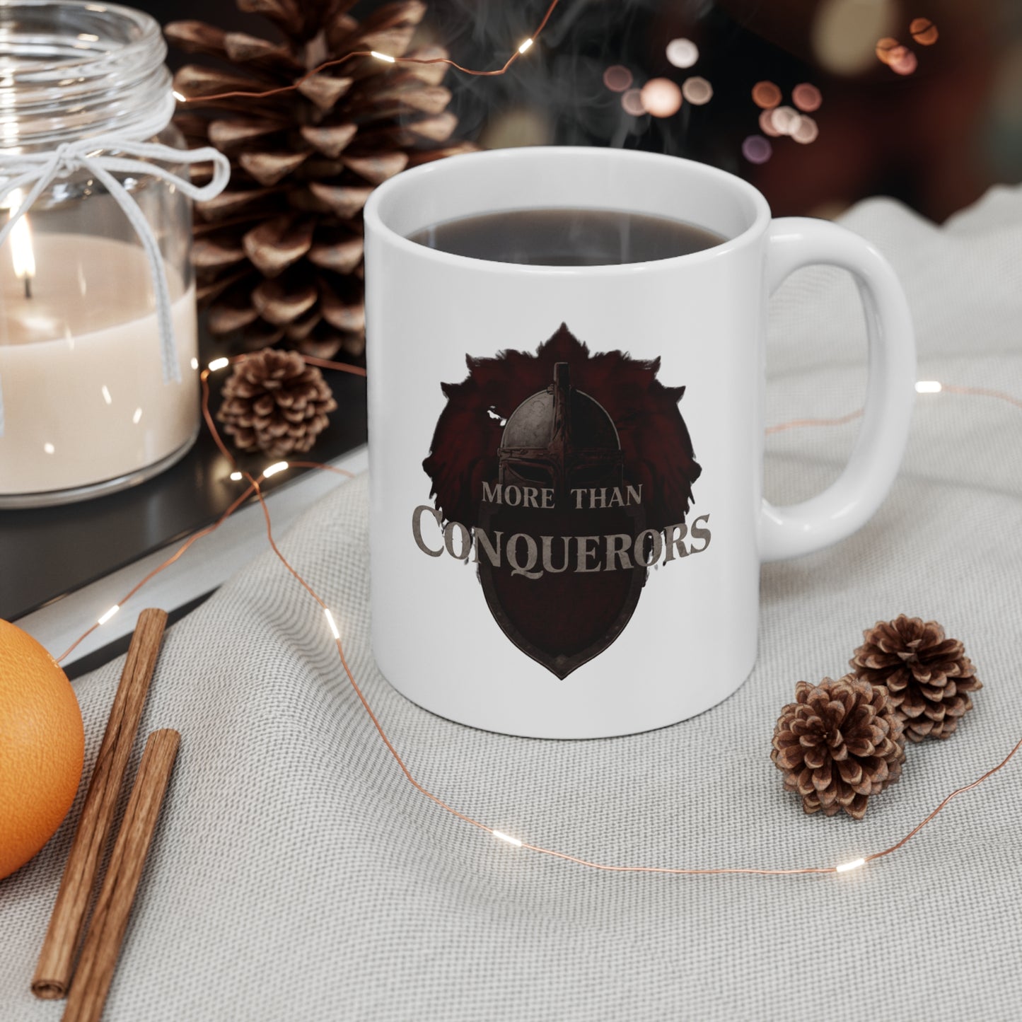 More Than Conquerors Mug | Ceramic Coffee Cup 11oz 15oz