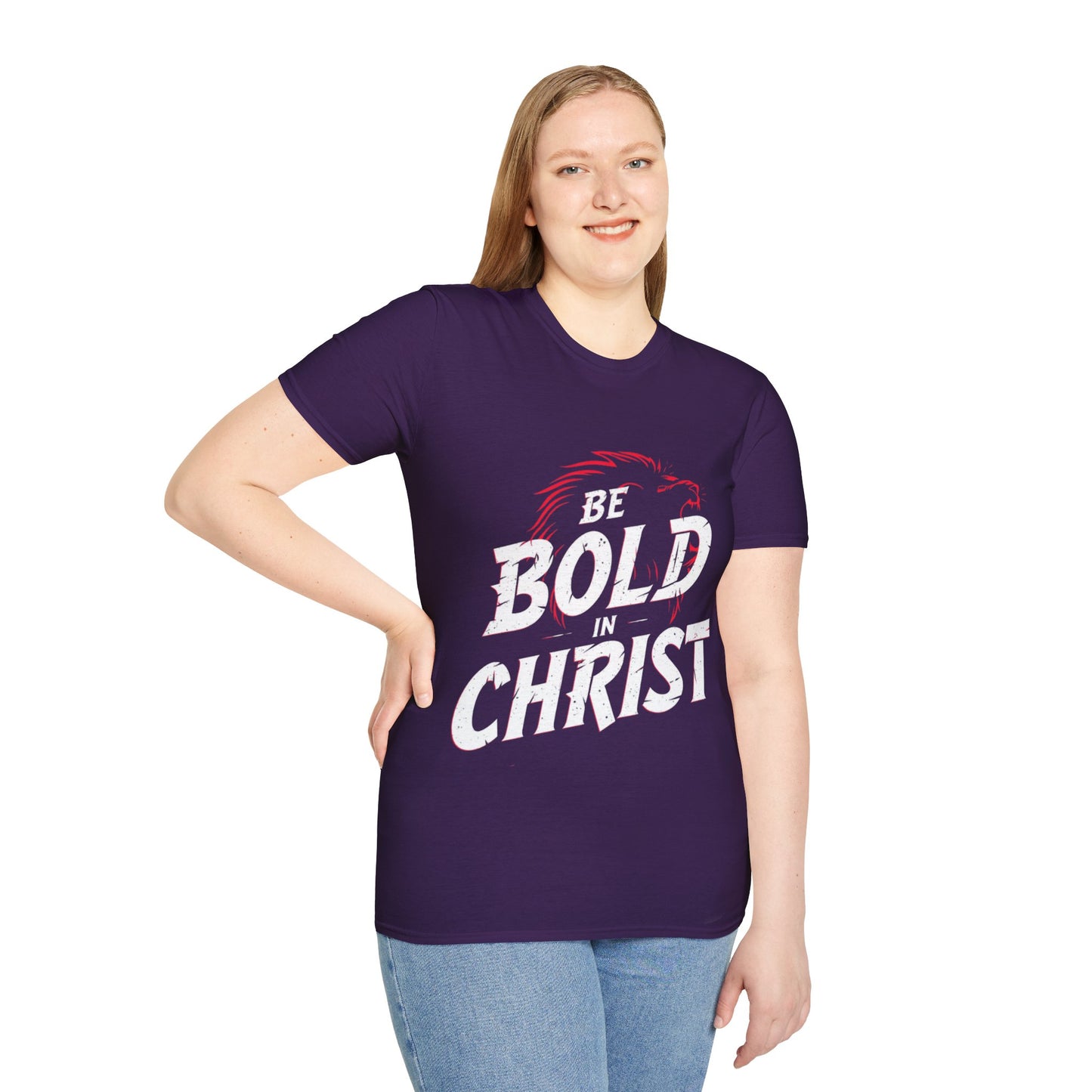 Be Bold in Christ T-Shirt | Christian Faith Tee, Lion Silhouette Typography
