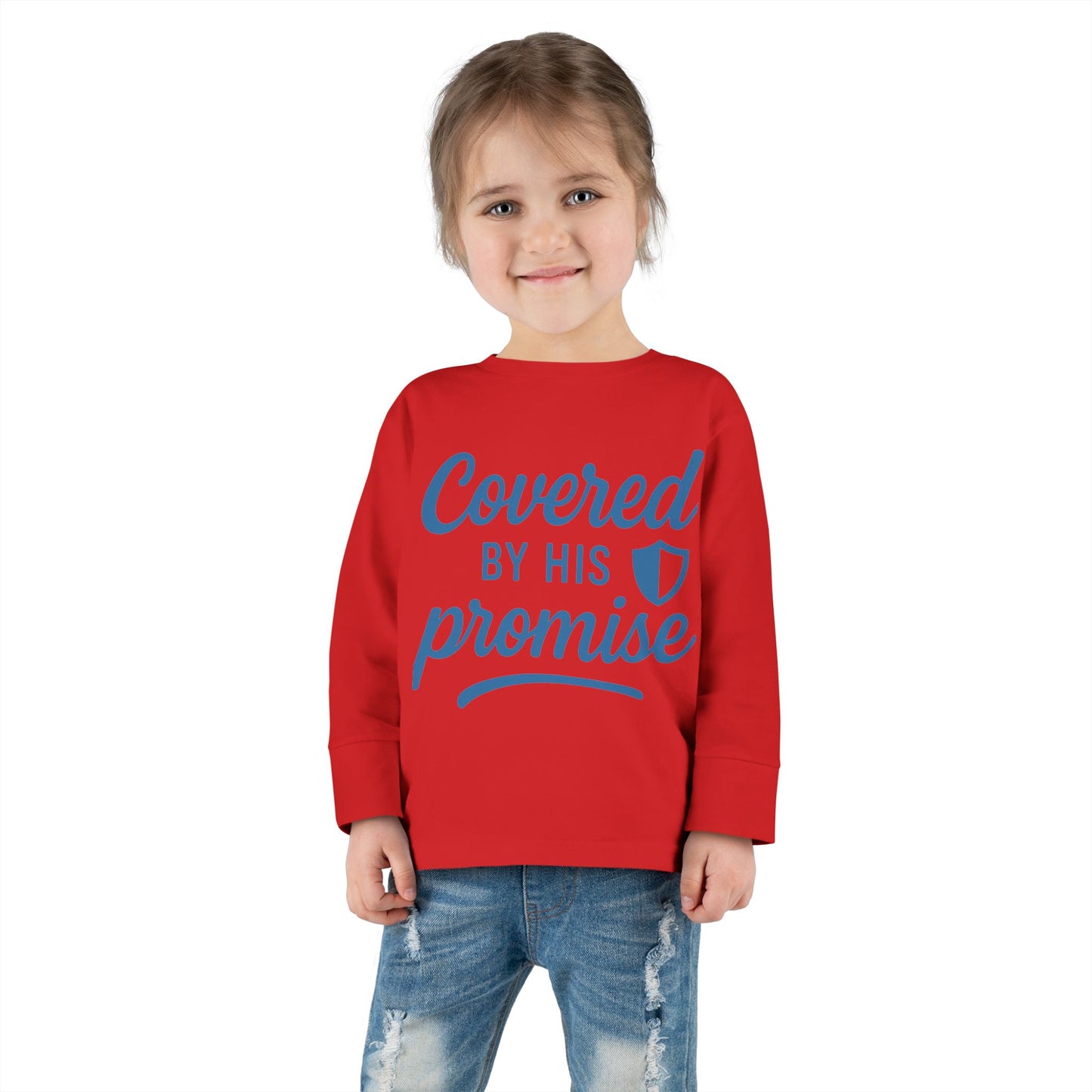 Covered by His Promise Toddler Long Sleeve Tee