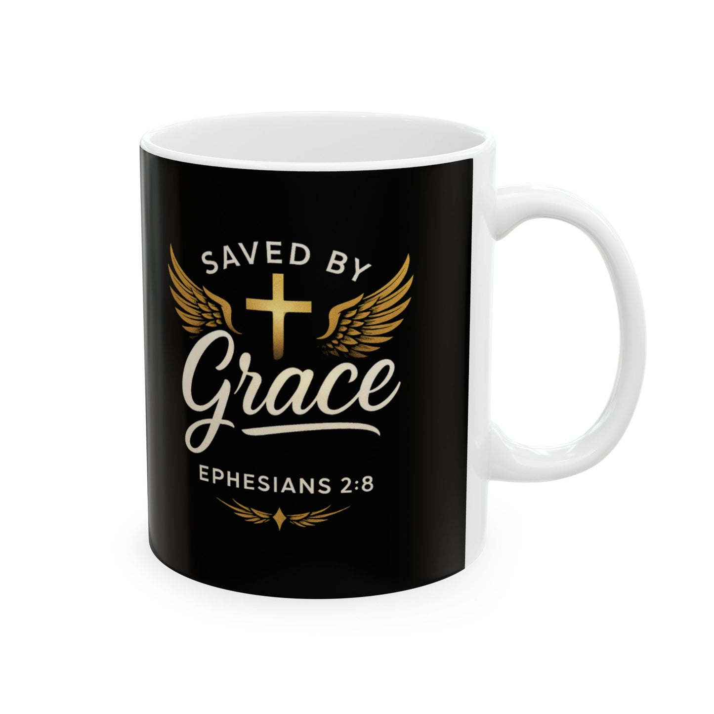 Inspirational Ceramic Mug | Grace & Faith | Perfect for Daily Coffee, Gifts, Wedding Favors, Religious Occasions, Encouragement