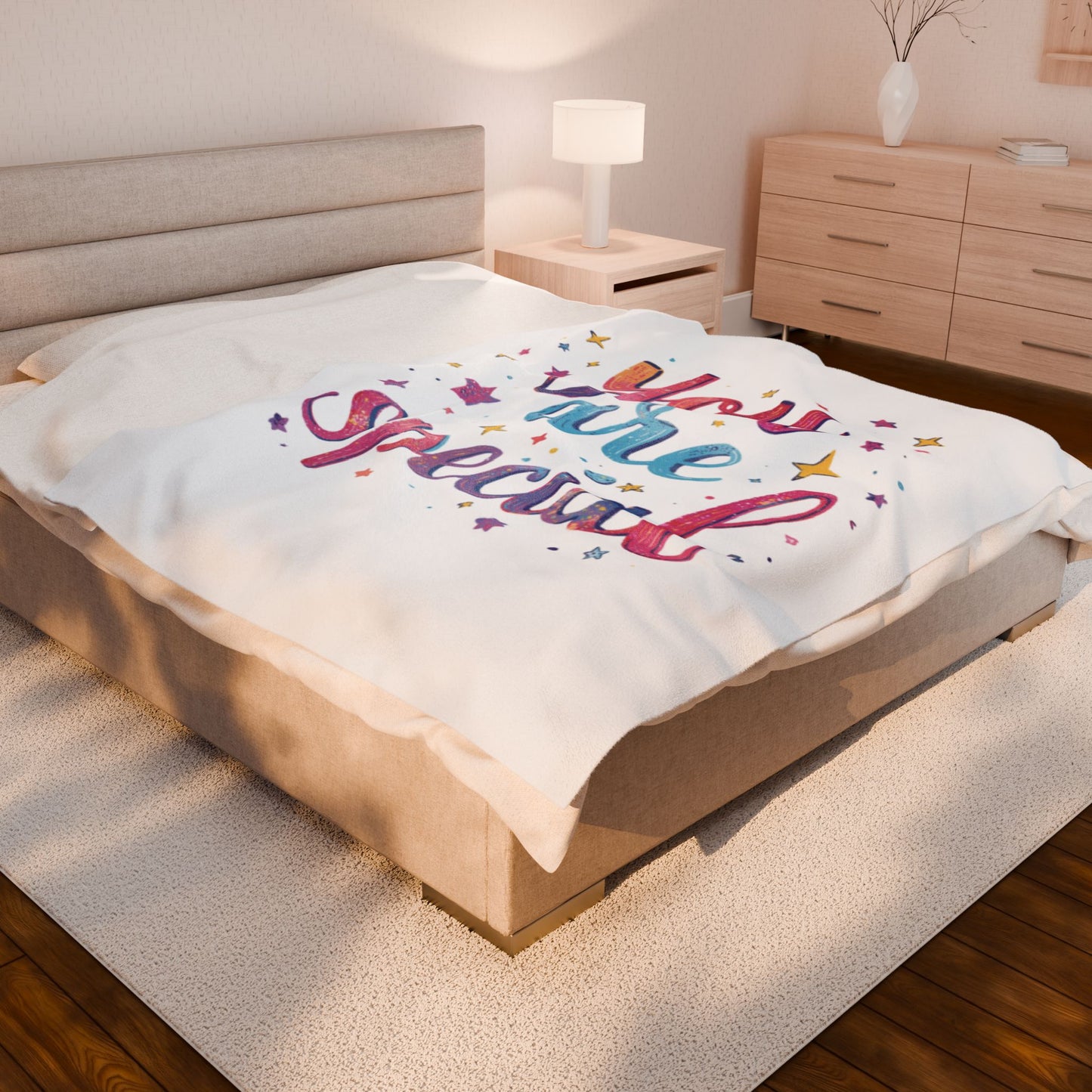 You Are Special Velveteen Plush Blanket | Inspirational Quote, Stars