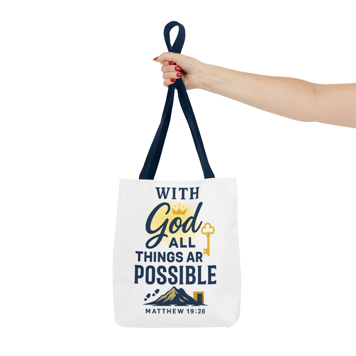 Inspirational Tote Bag - God All Things Possible, Faith Gift, Christian Tote, Scripture Encouragement, Motivational Accessory