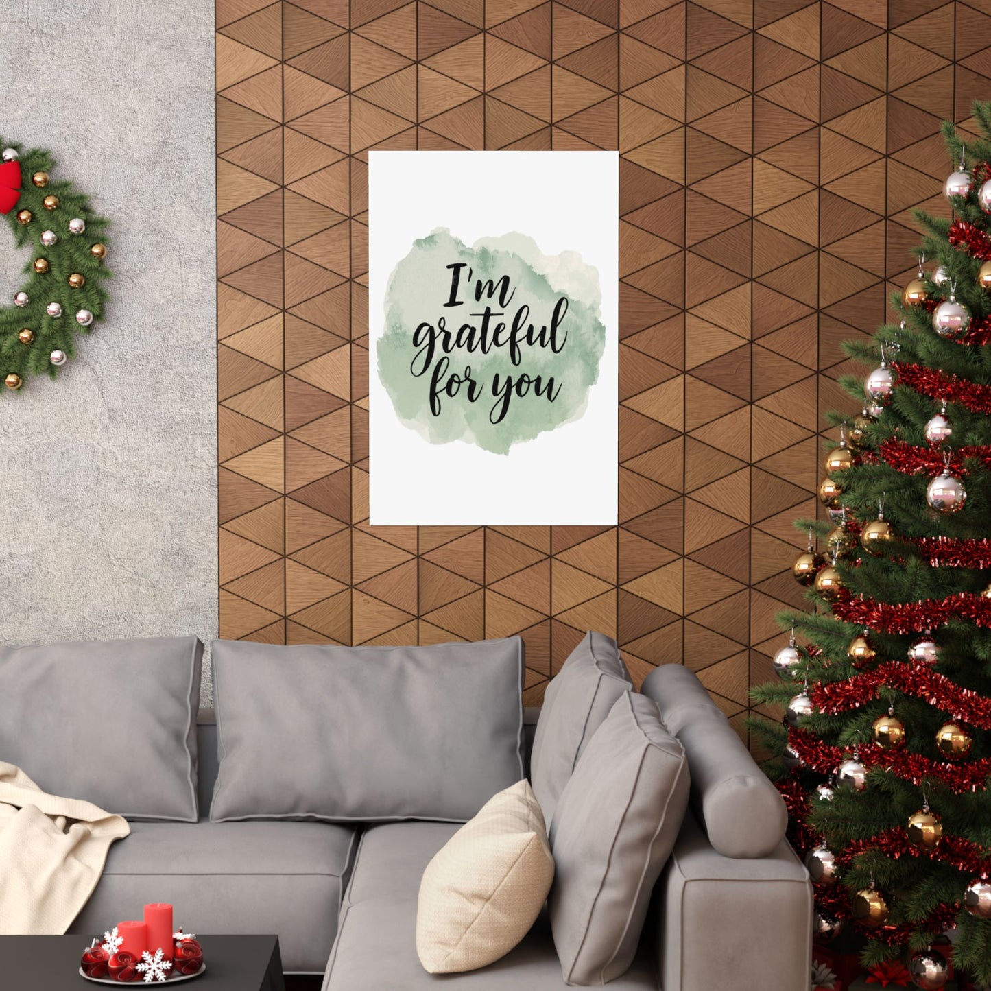 I'm Grateful For You Poster | Matte Vertical Wall Art, Watercolor Script