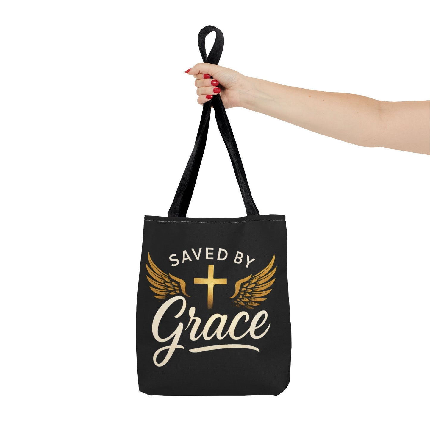 Saved by Grace Tote Bag | Inspirational Christian Gift for Faith, Spiritual Journey, Church Events, Everyday Use, Stylish Carryall