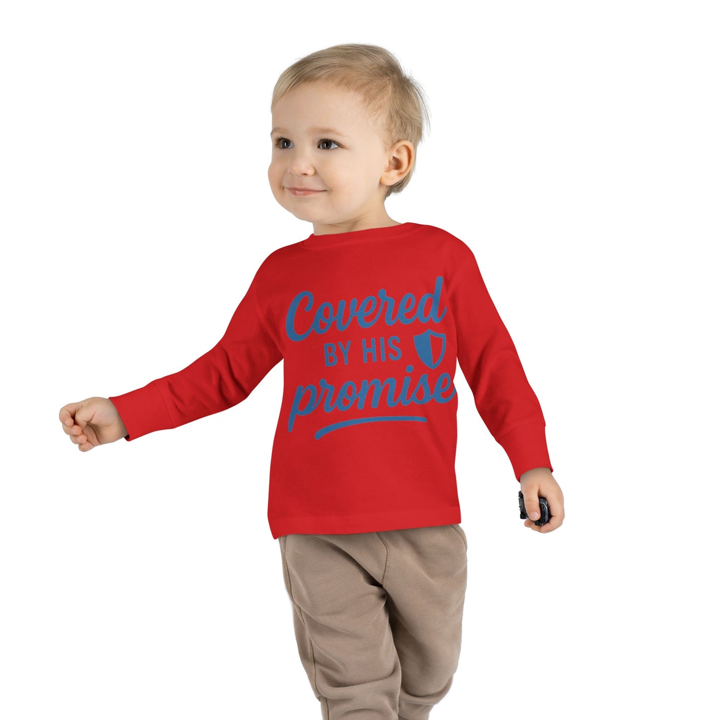 Covered by His Promise Toddler Long Sleeve Tee