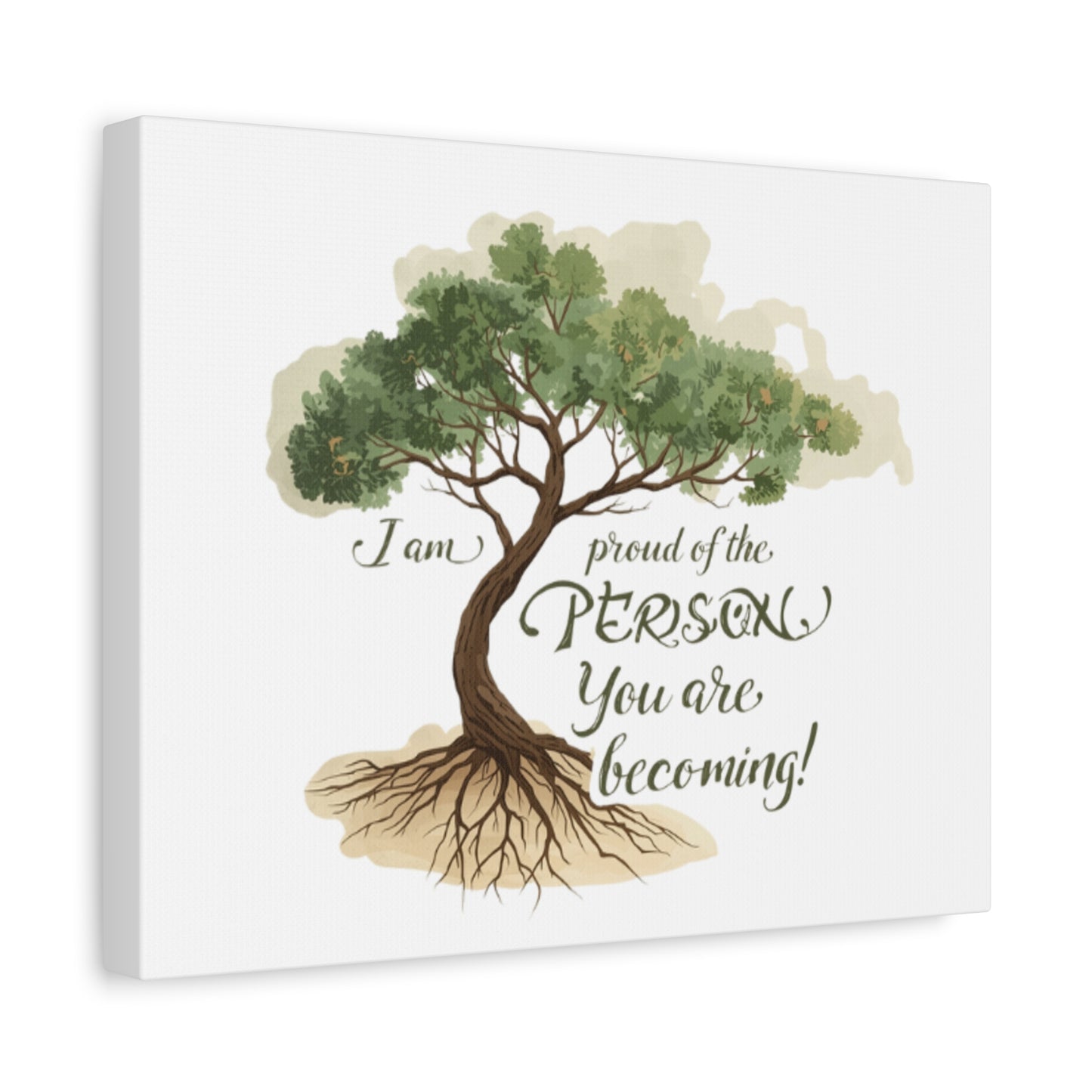 Tree of Growth Inspirational Quote Matte Canvas