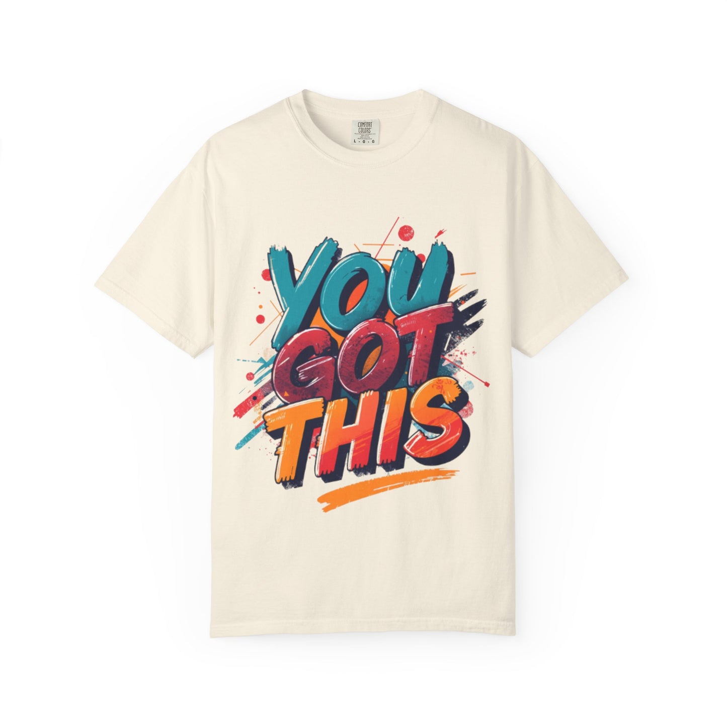 You Got This T-Shirt | Motivational Typography Tee, Colorful Brushstroke Design