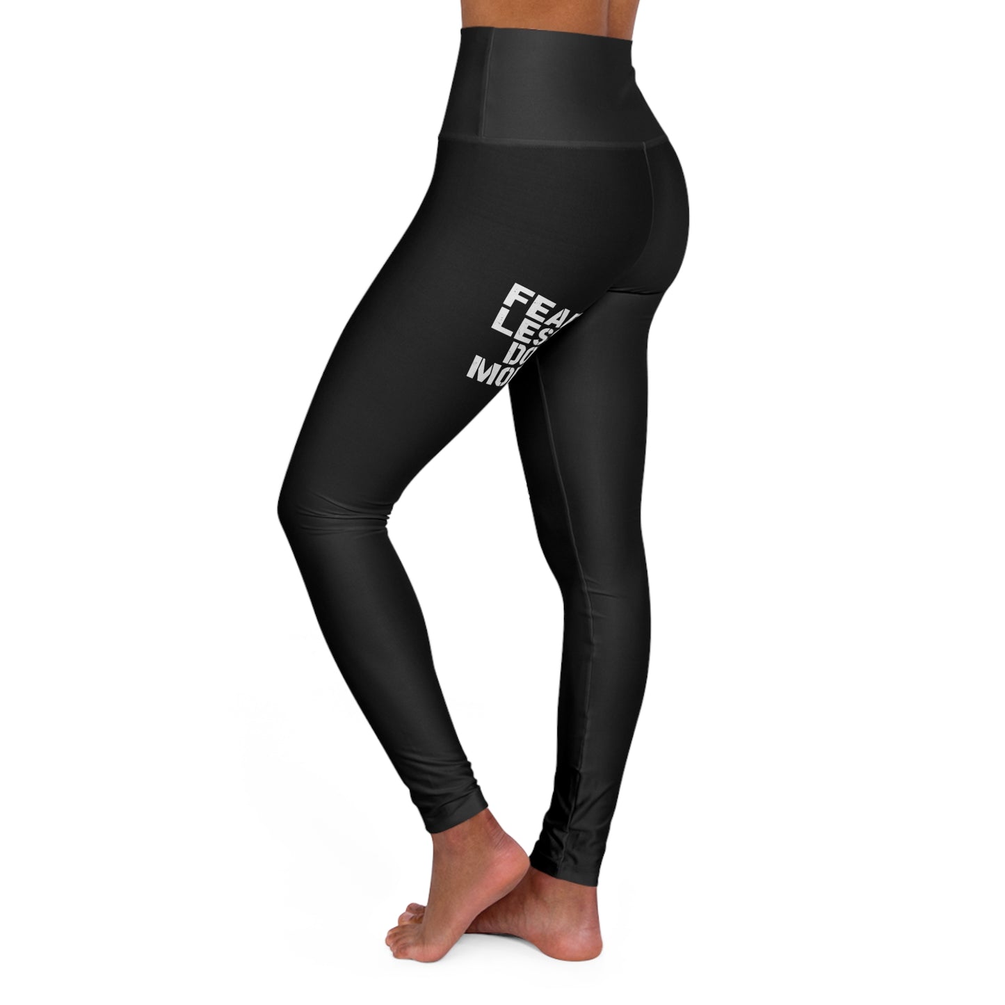 Fearless Do More leggings | High Waisted Yoga Leggings, Motivational Text Print