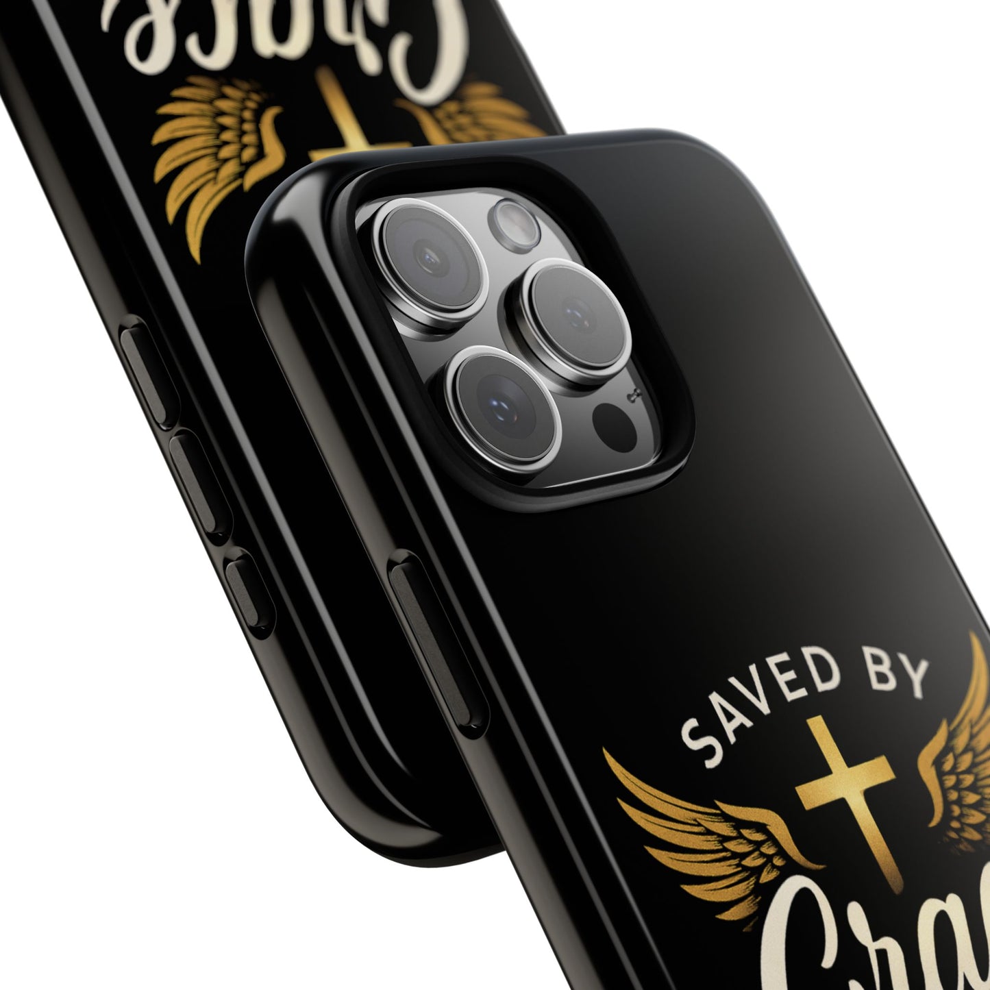 Christian Phone Case - Saved by Grace Design, Unique Gift for Believers, Inspirational Accessory, Stylish Christian Decor