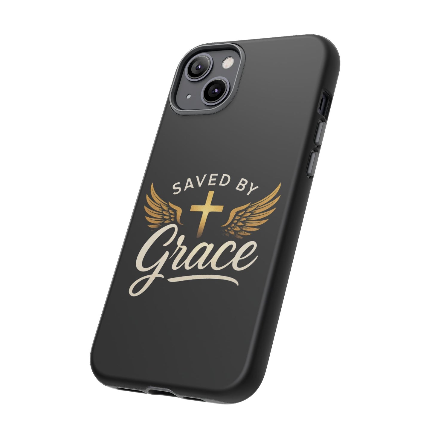 Christian Phone Case - Saved by Grace Design, Unique Gift for Believers, Inspirational Accessory, Stylish Christian Decor