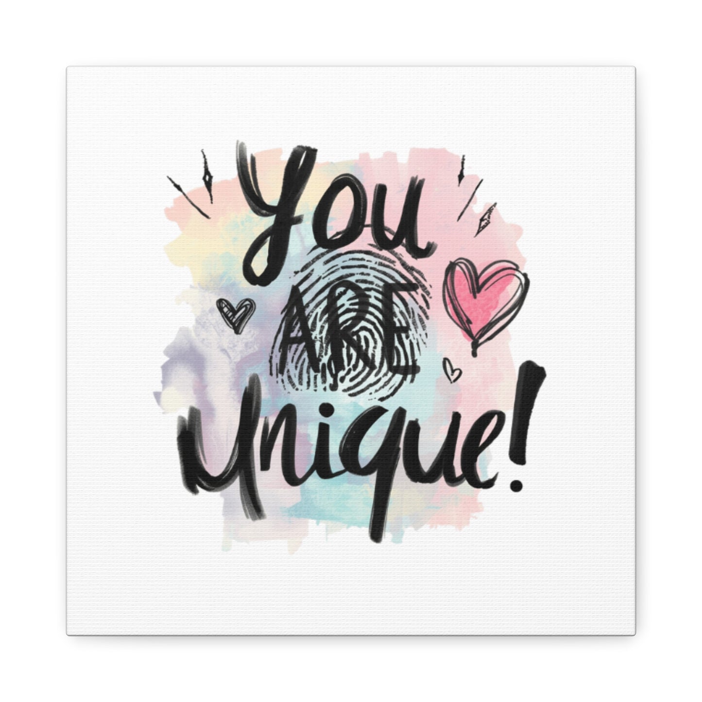 You Are Unique fingerprint heart canvas