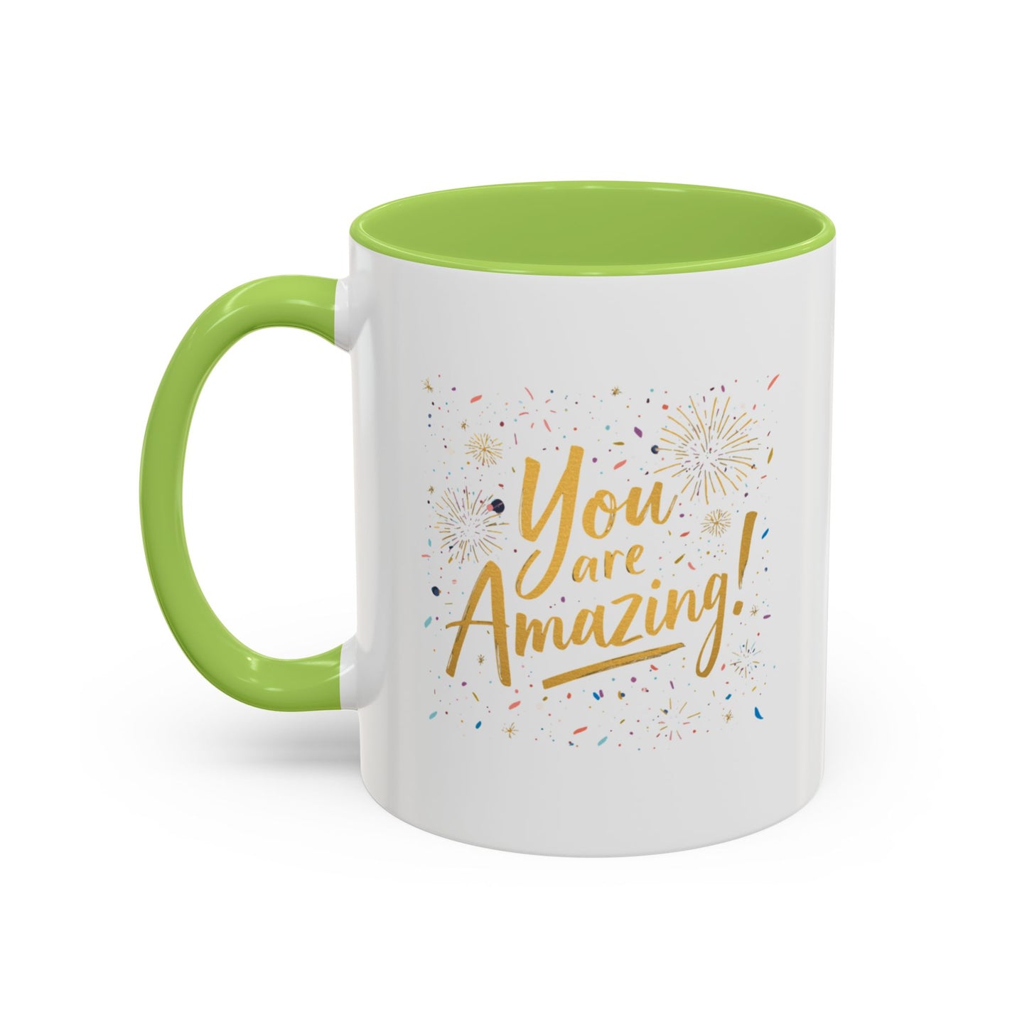 You Are Amazing Hand-Lettered Confetti Mug, Ceramic Coffee Mug