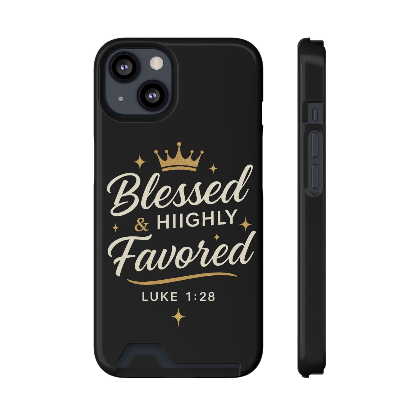 Phone Case with Card Holder - Blessed & Highly Favored | Inspirational Gift, Christian Accessory, Scripture Phone Holder, Birthday [...]