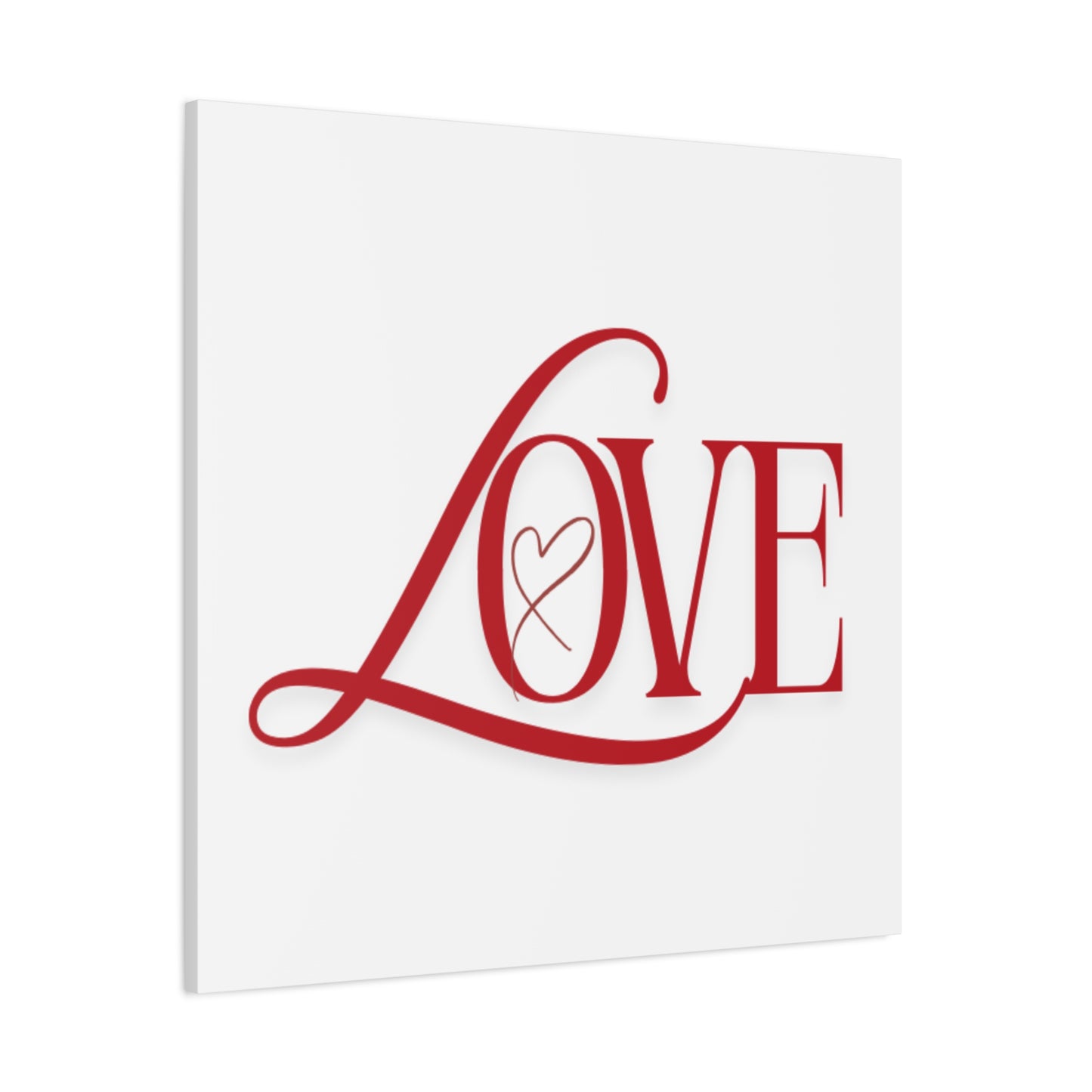 Red Script LOVE with Heart Canvas