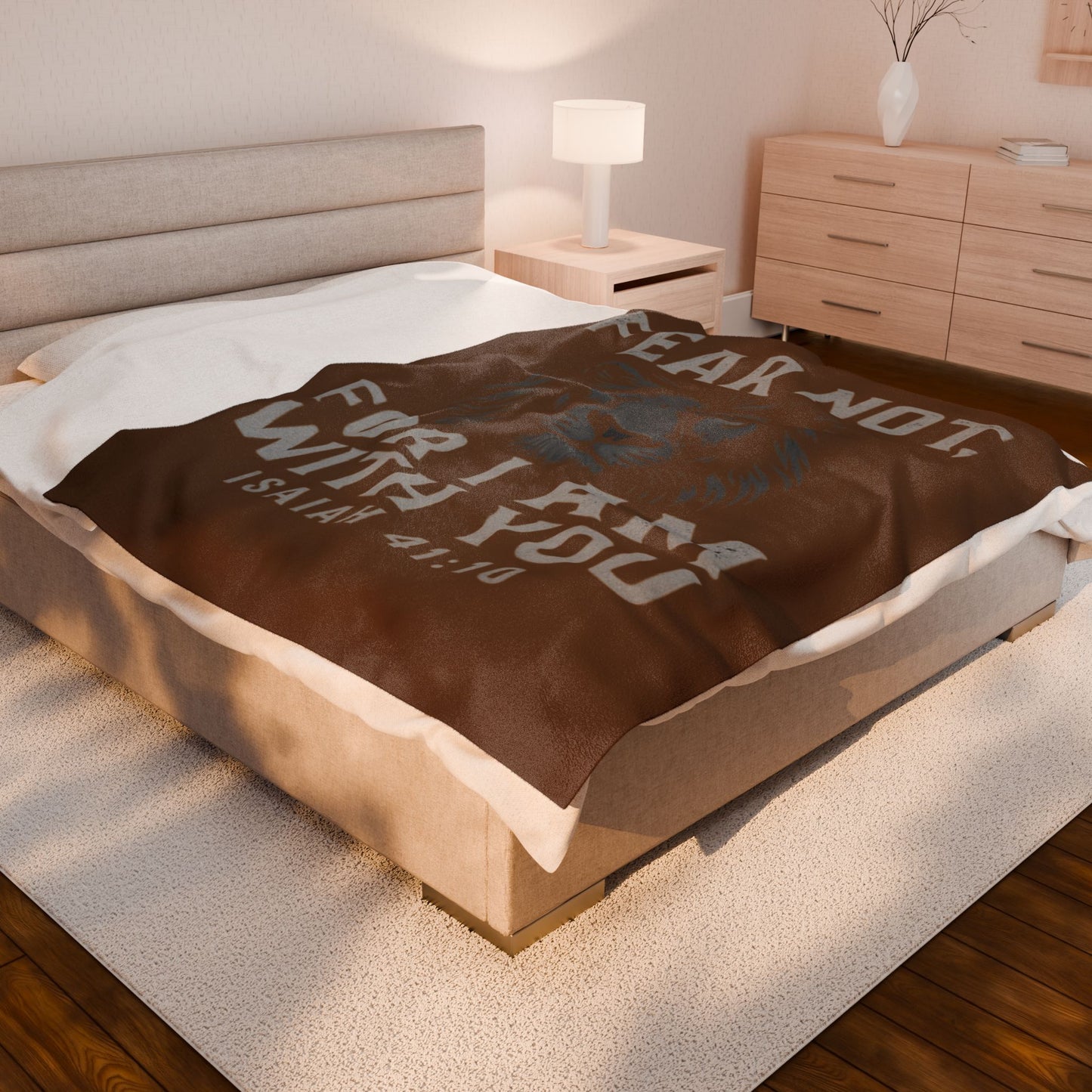 Cozy Velveteen Plush Blanket with Inspirational Lion Design | Warm Throw for Home, Unique Gift, Spiritual Decor, Family Comfort, Bible [...]