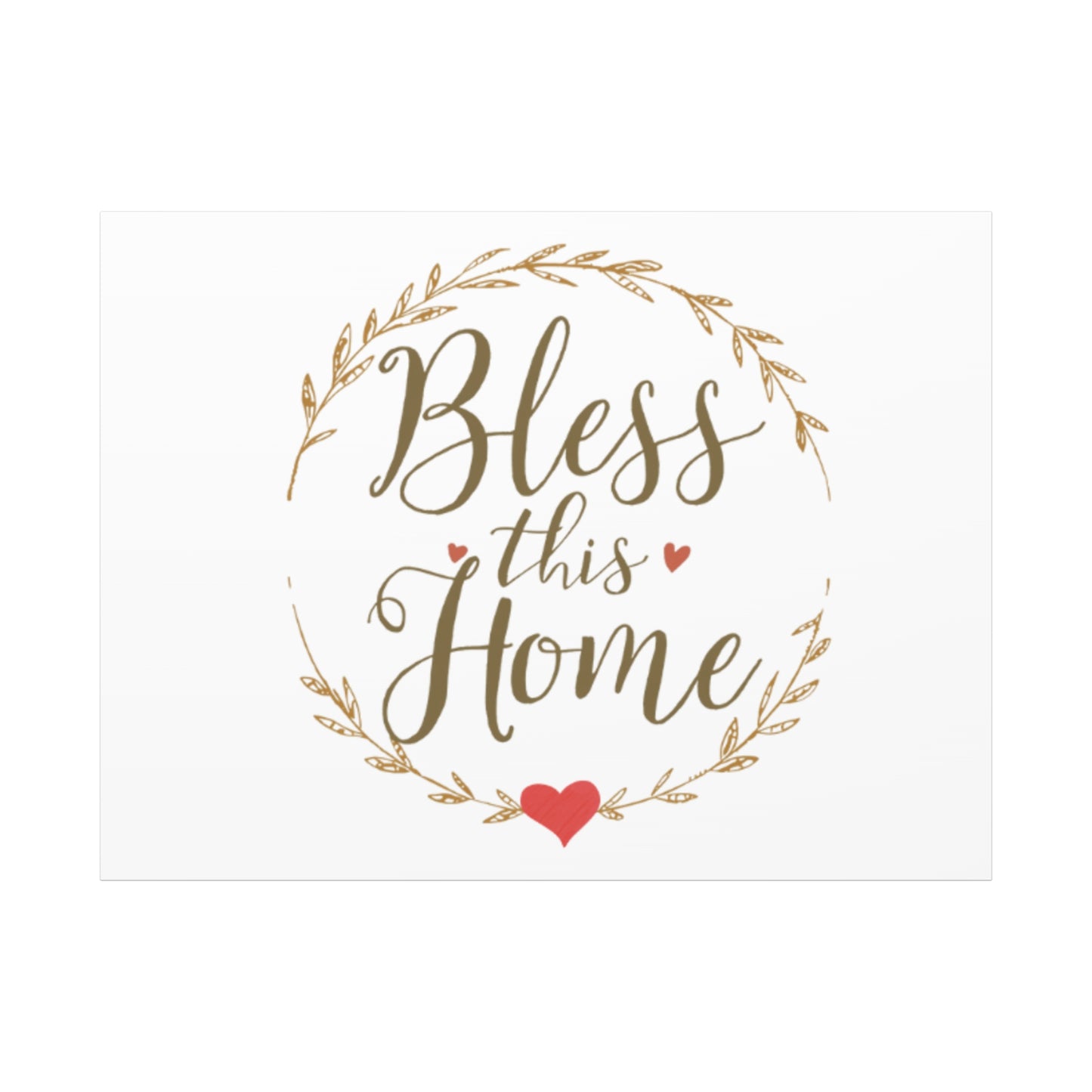 Bless This Home laurel wreath wall art Canvas | Matte Stretched 1.25"