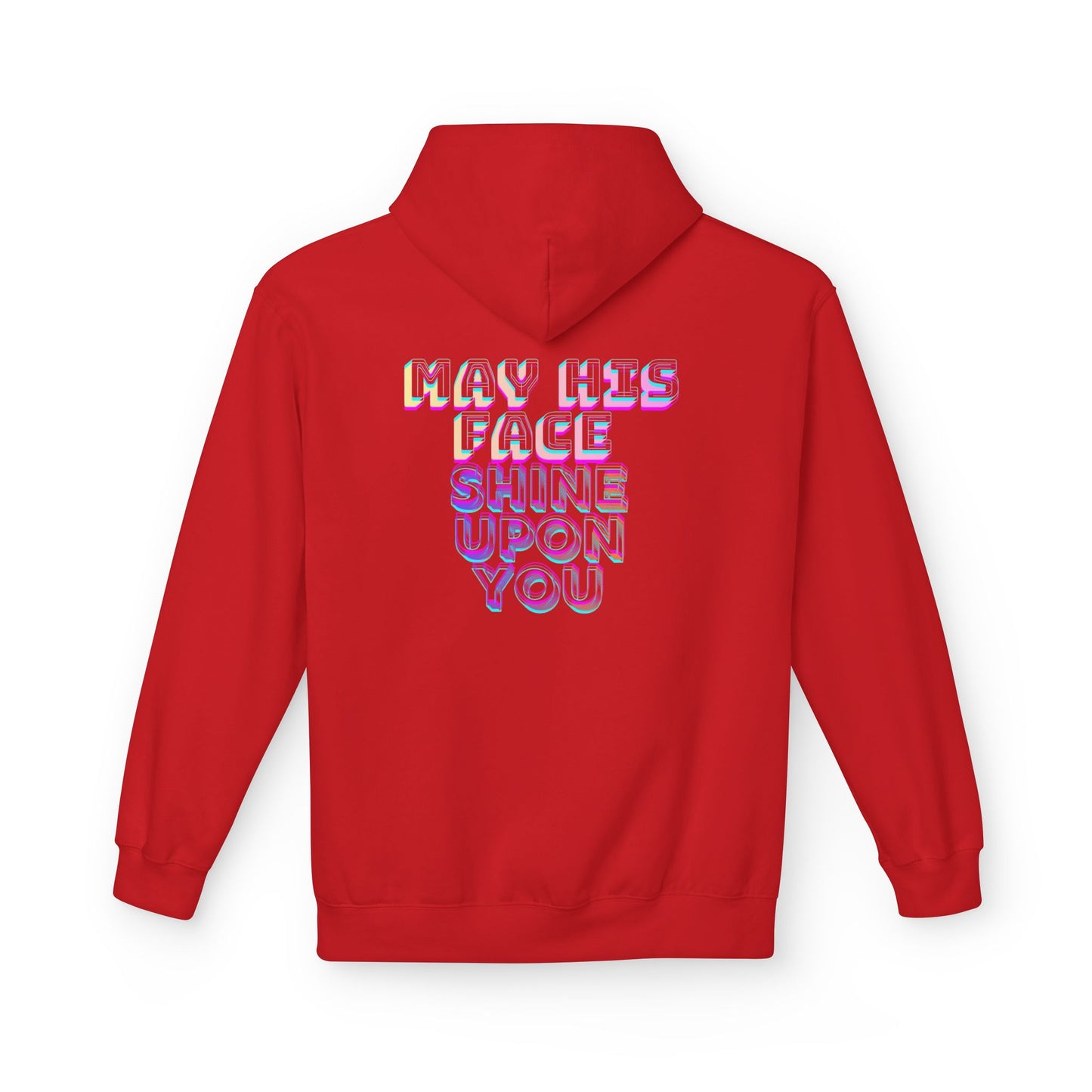 May His Face Shine Upon You Hoodie | Iridescent Lettering, Devotional Back Design