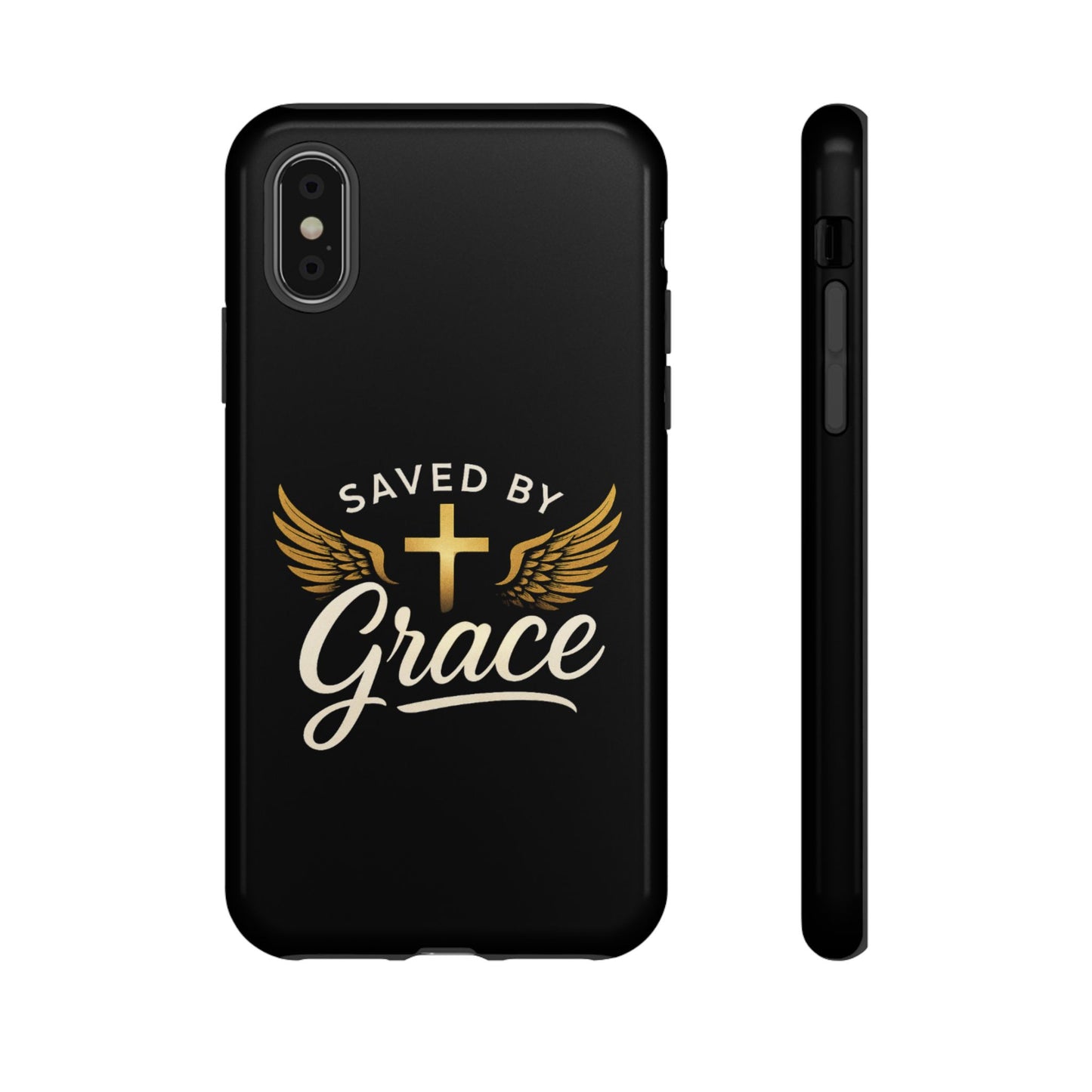 Christian Phone Case - Saved by Grace Design, Unique Gift for Believers, Inspirational Accessory, Stylish Christian Decor