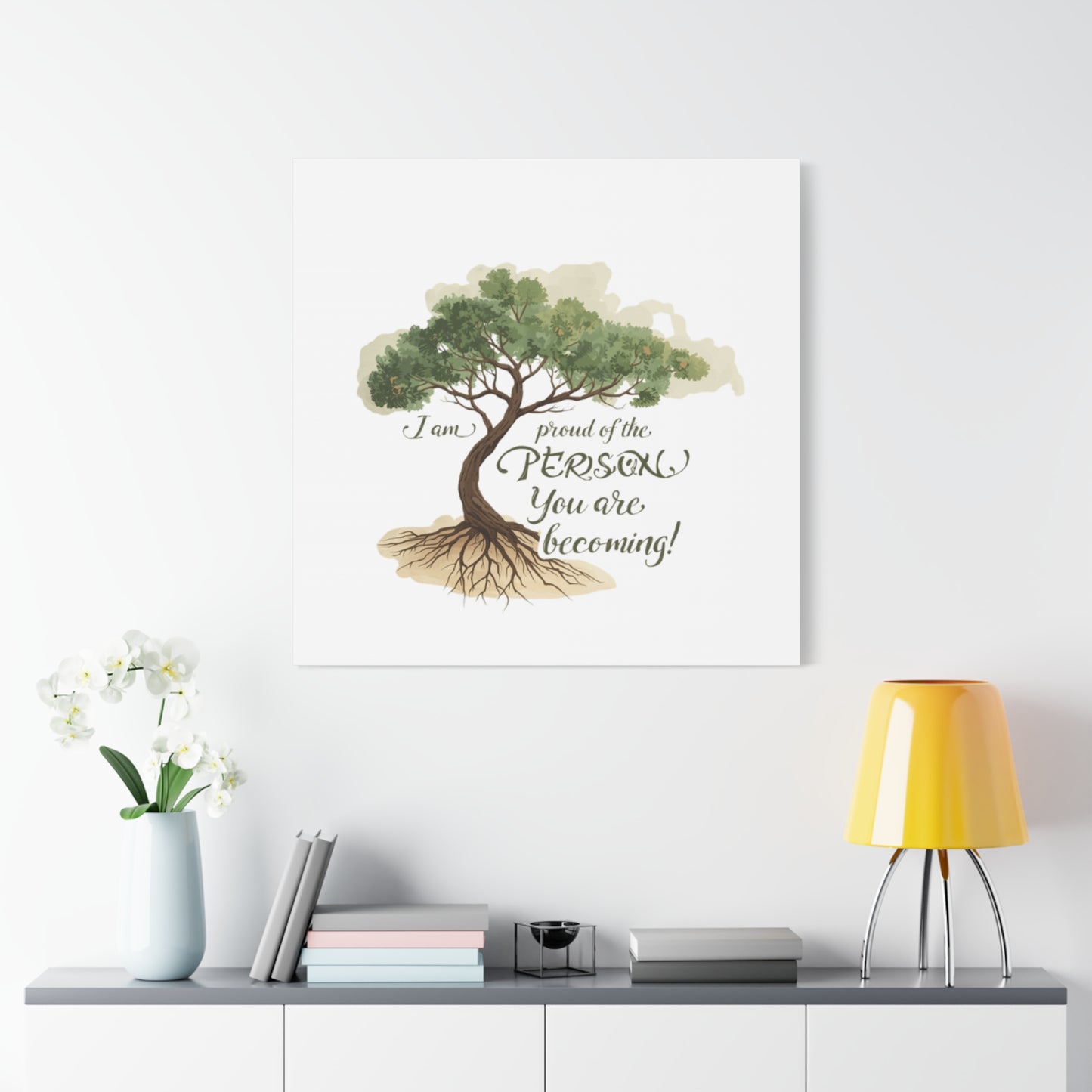 Tree of Growth Inspirational Quote Matte Canvas