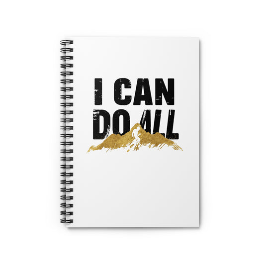 I Can Do All mountain illustration Notebook | Spiral Ruled Journal