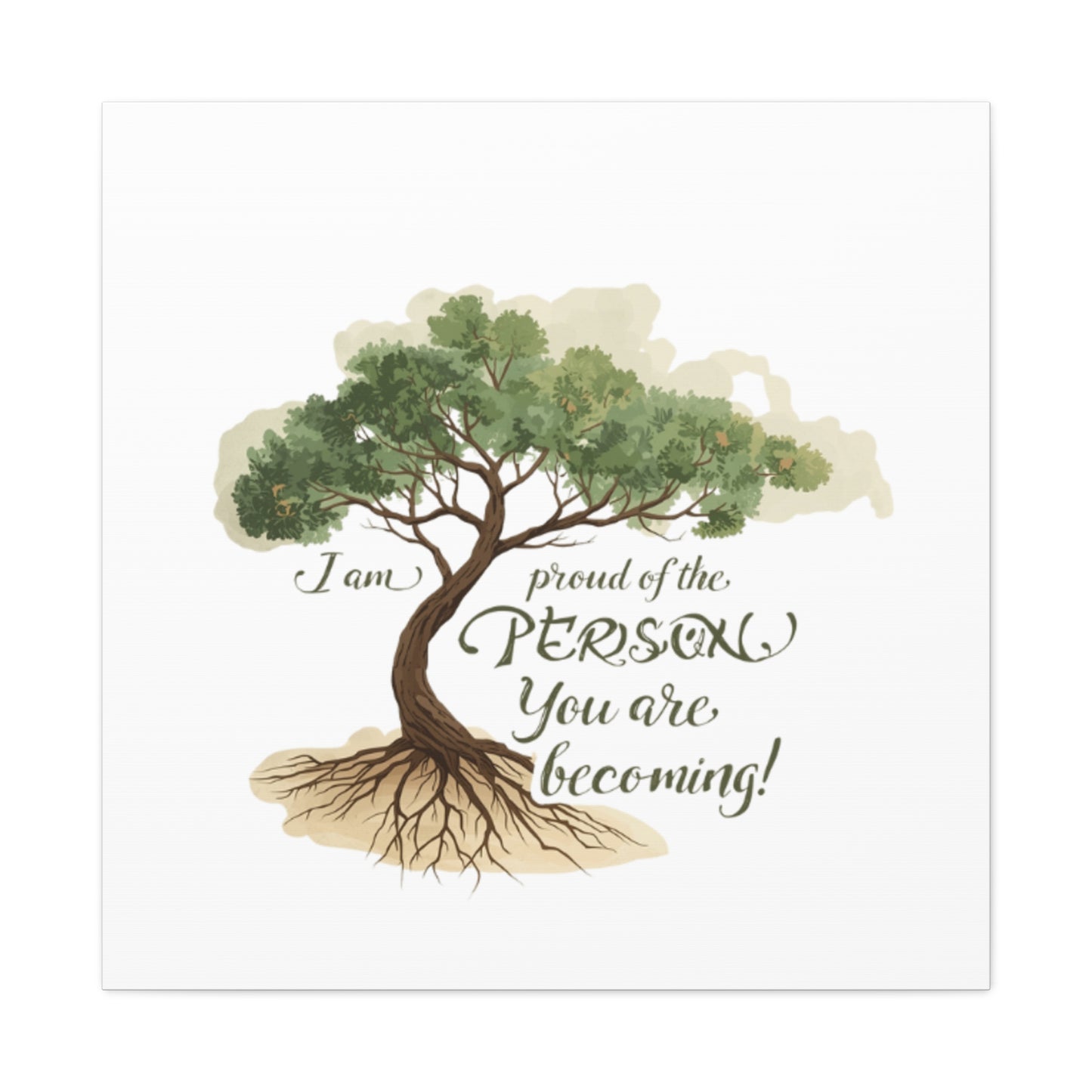 Tree of Growth Inspirational Quote Matte Canvas