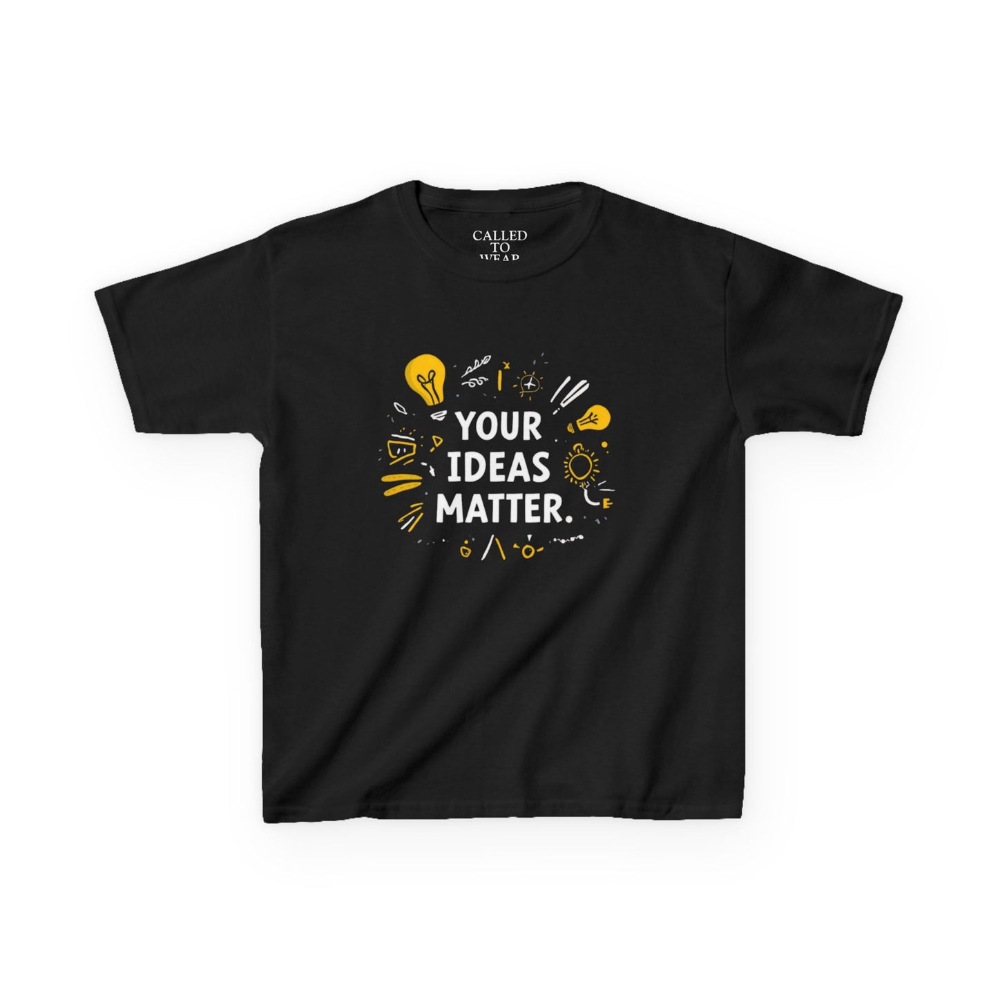 Your Ideas Matter Kids Tee | Motivational Lightbulb Design