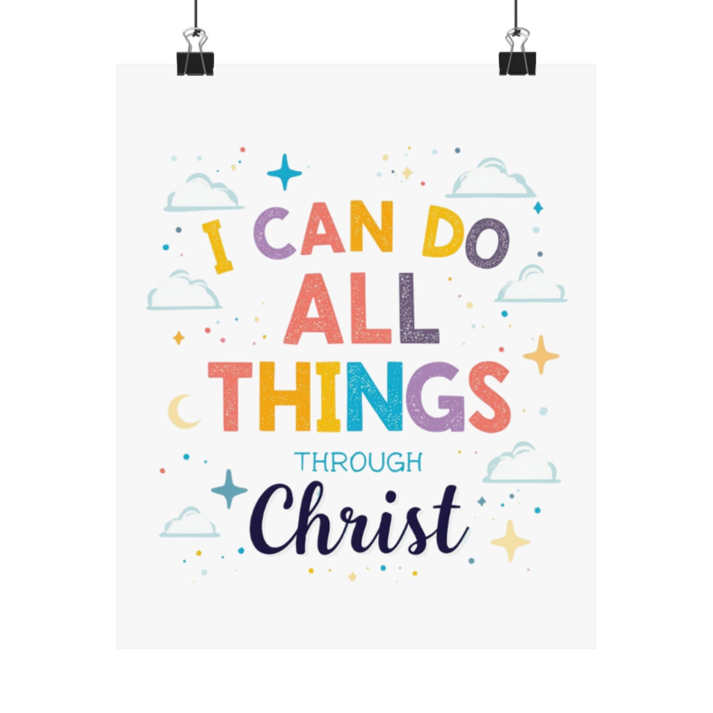 I Can Do All Things Through Christ Poster | Matte Vertical Inspirational Christian Wall Art