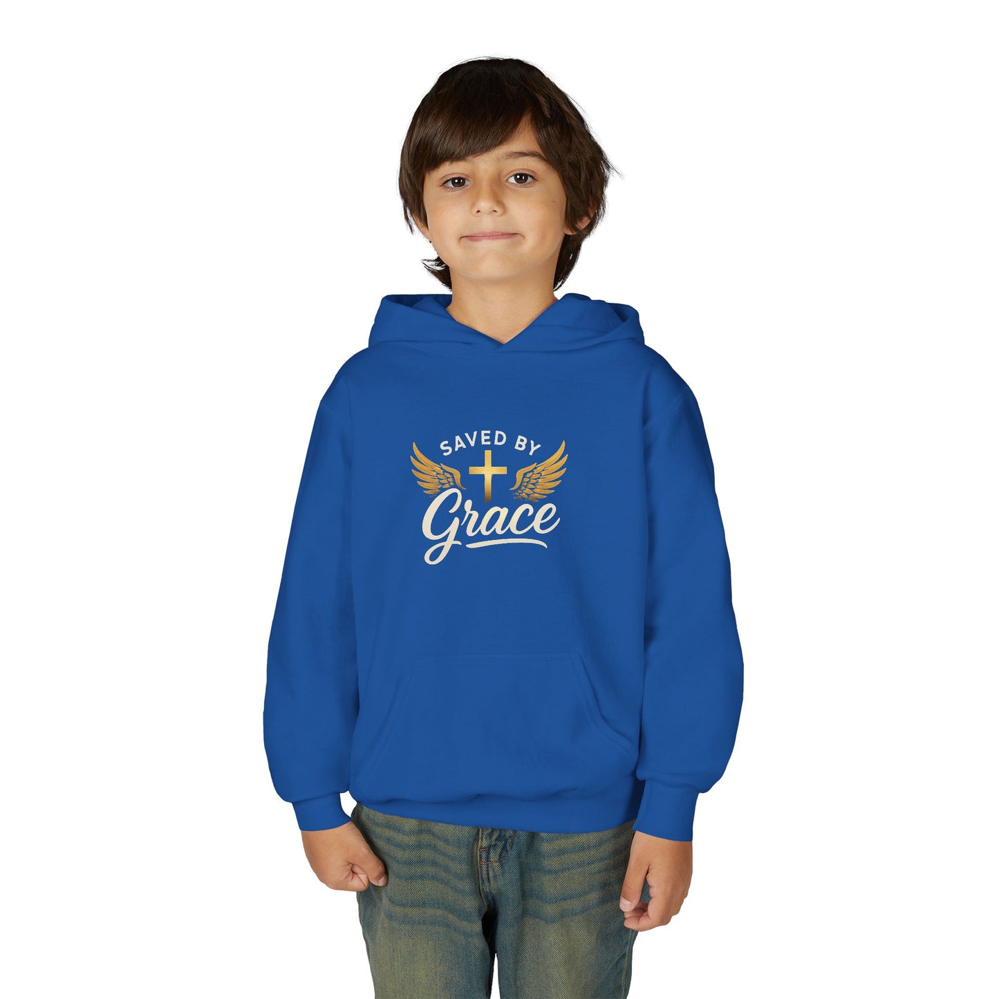 Saved by Grace Youth Hoodie, Inspirational Sweatshirt, Christian Gift, Teen Apparel, Faith-Based Fashion, Hooded Sweatshirt