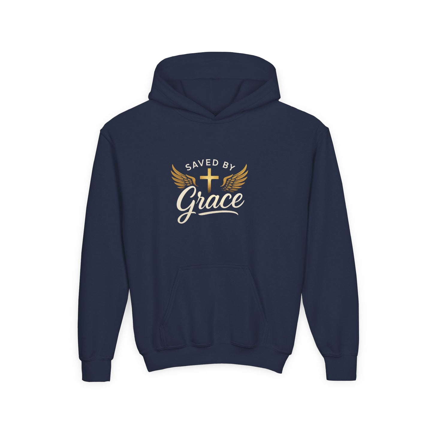 Saved by Grace Youth Hoodie, Inspirational Sweatshirt, Christian Gift, Teen Apparel, Faith-Based Fashion, Hooded Sweatshirt
