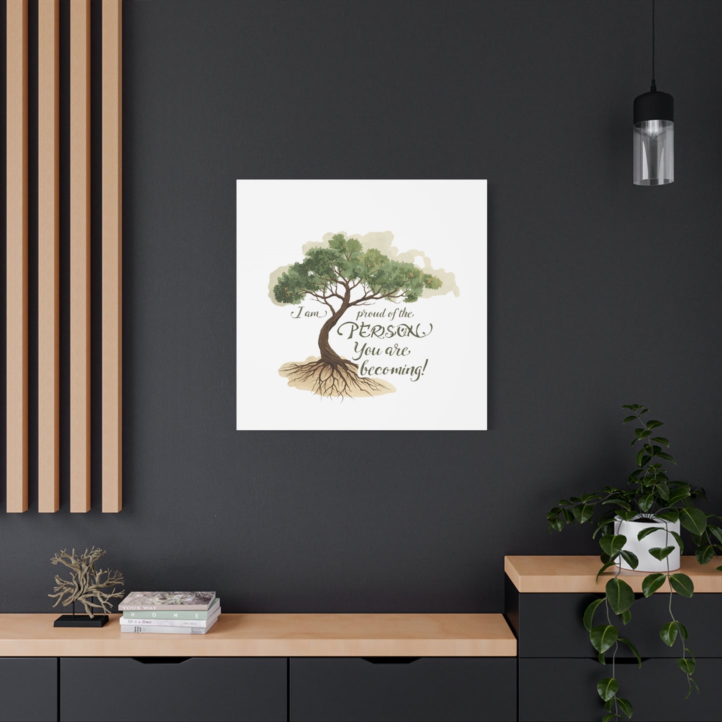Tree of Growth Inspirational Quote Matte Canvas