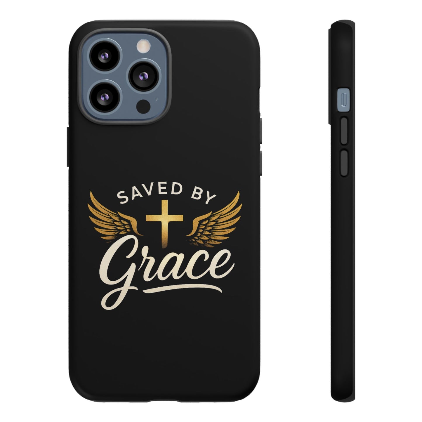 Christian Phone Case - Saved by Grace Design, Unique Gift for Believers, Inspirational Accessory, Stylish Christian Decor