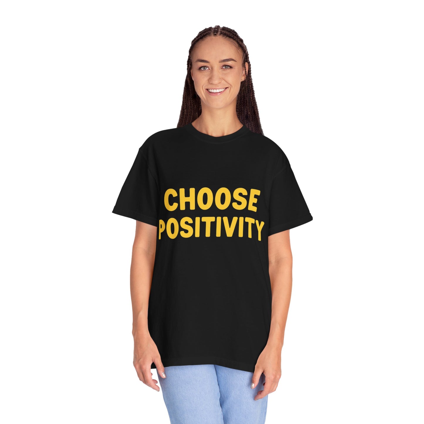 Choose Positivity T-shirt | Positive Quote Tee, Yellow Block Letters