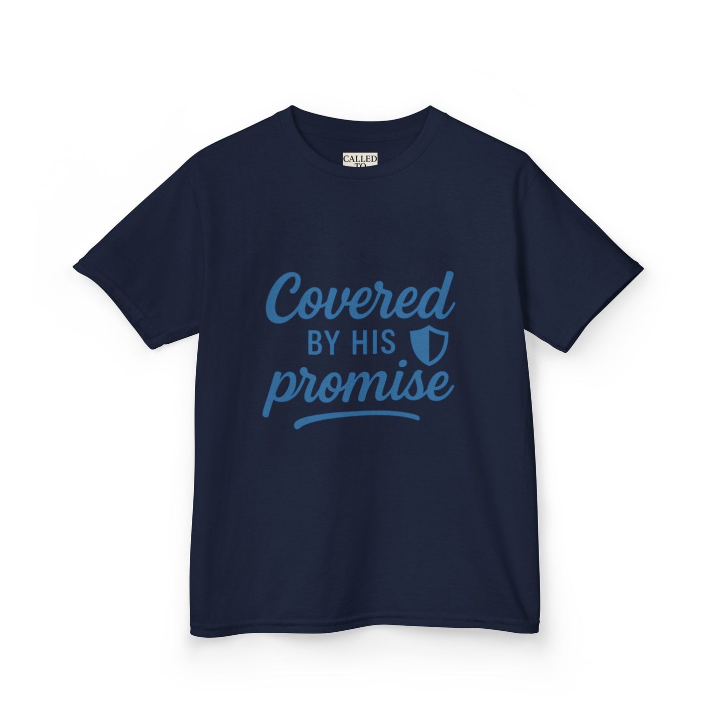 Inspirational Kids Tee - Covered by His Promise, Faith-Based Christian Shirt
