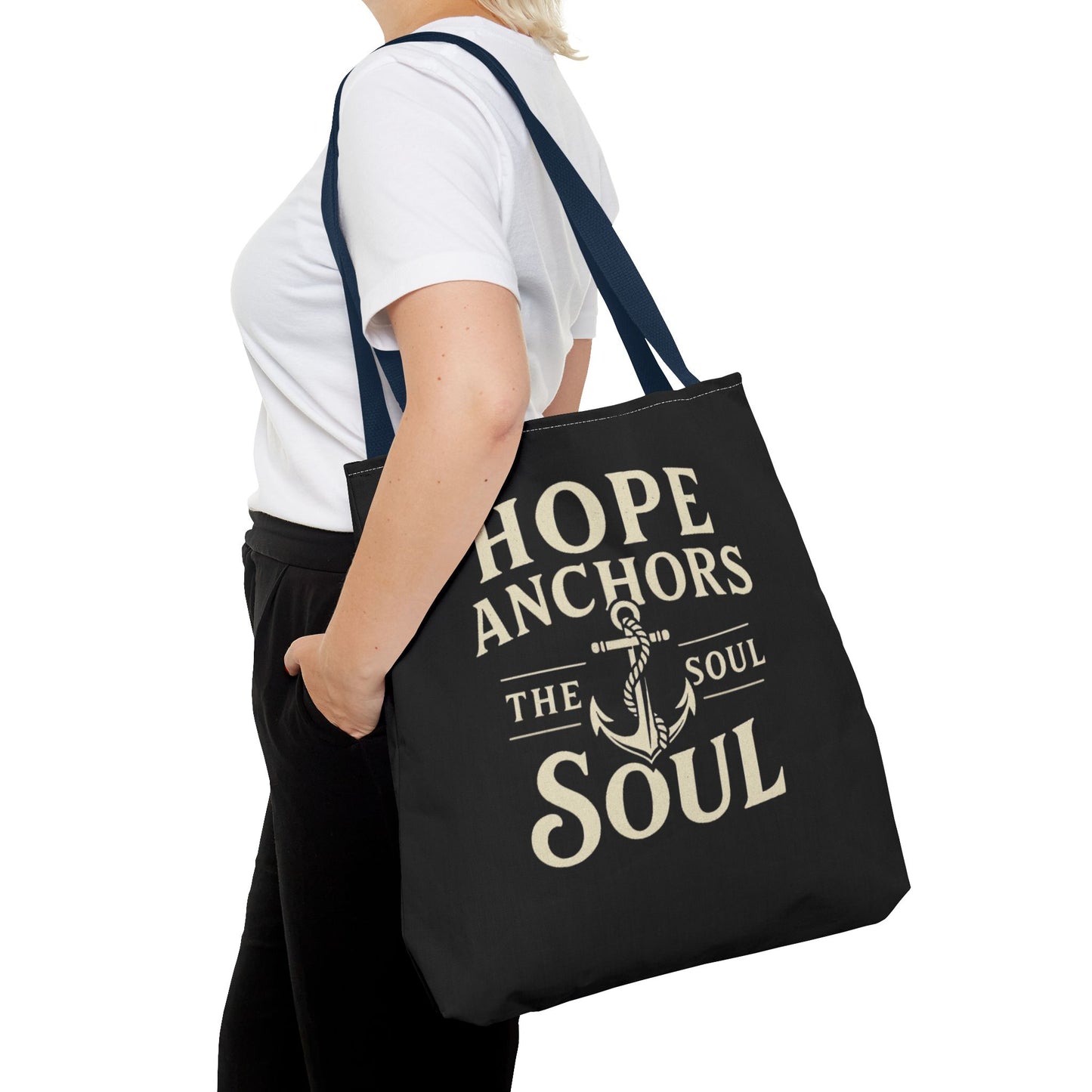 Inspirational Tote Bag - Hope Anchors the Soul, Everyday Use, Beach Bag, Travel Companion