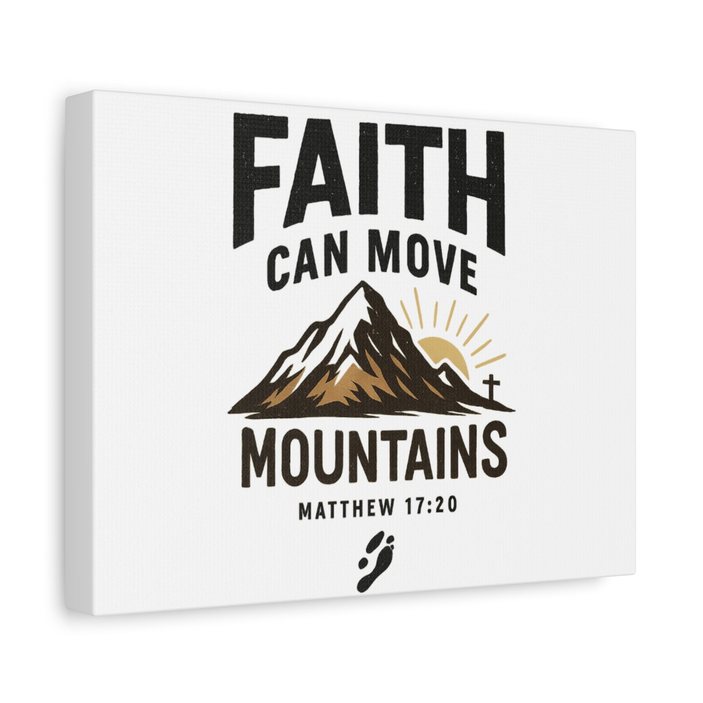 Inspirational Canvas Wall Art | Faith Can Move Mountains, Home Decor, Motivational Art, Gift for Believers, Religious Wall Decor