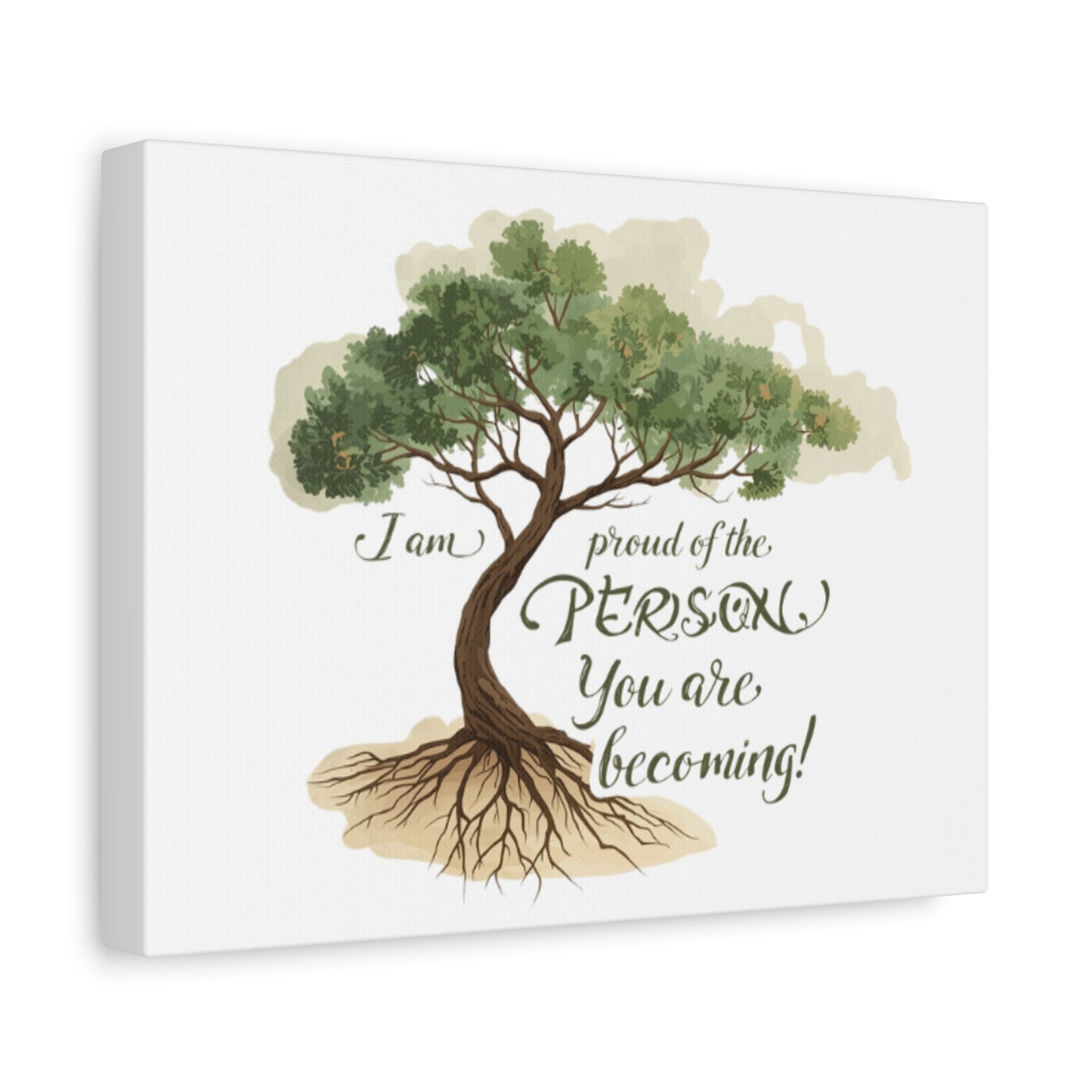 Tree of Growth Inspirational Quote Matte Canvas