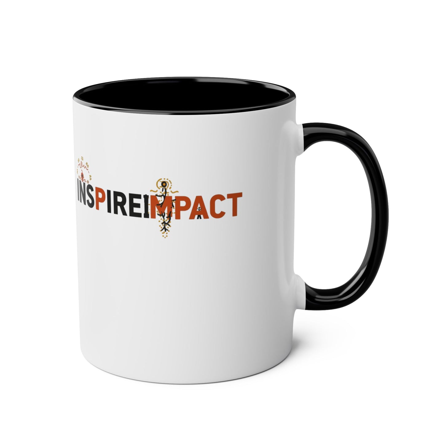 Inspire Impact Mug | Two-Tone 11oz Coffee Mug, Red Interior and Handle