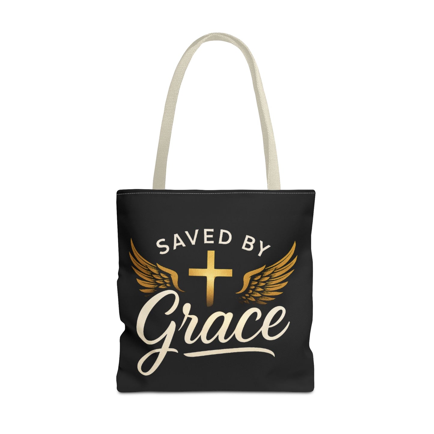 Saved by Grace Tote Bag | Inspirational Christian Gift for Faith, Spiritual Journey, Church Events, Everyday Use, Stylish Carryall