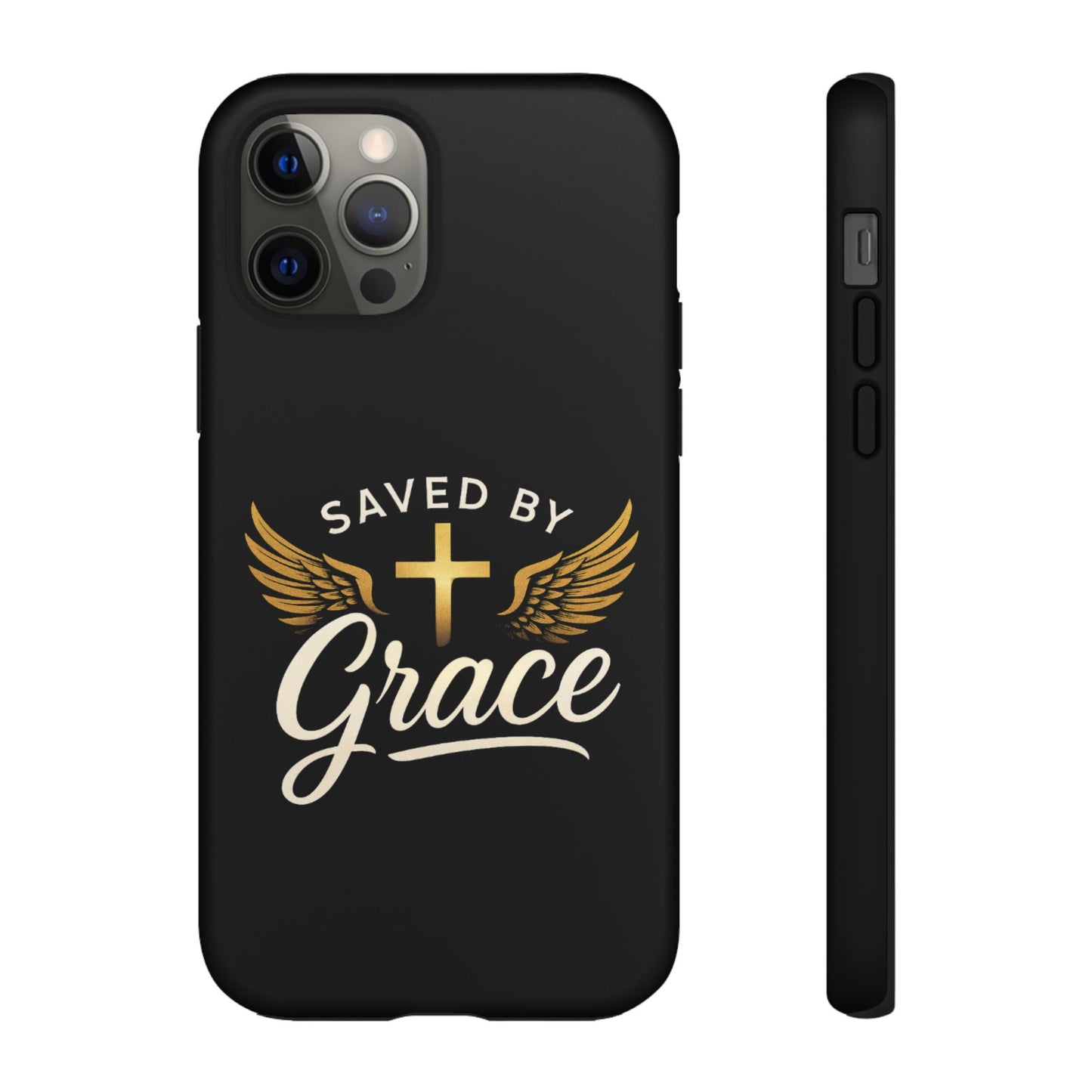 Christian Phone Case - Saved by Grace Design, Unique Gift for Believers, Inspirational Accessory, Stylish Christian Decor
