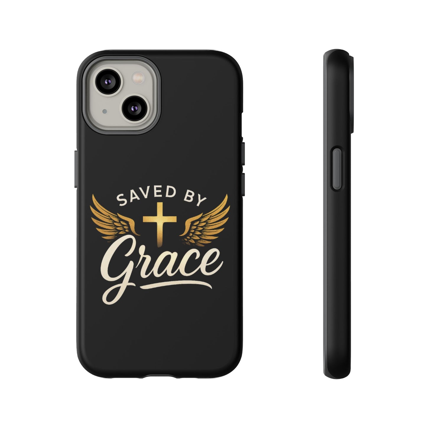 Christian Phone Case - Saved by Grace Design, Unique Gift for Believers, Inspirational Accessory, Stylish Christian Decor