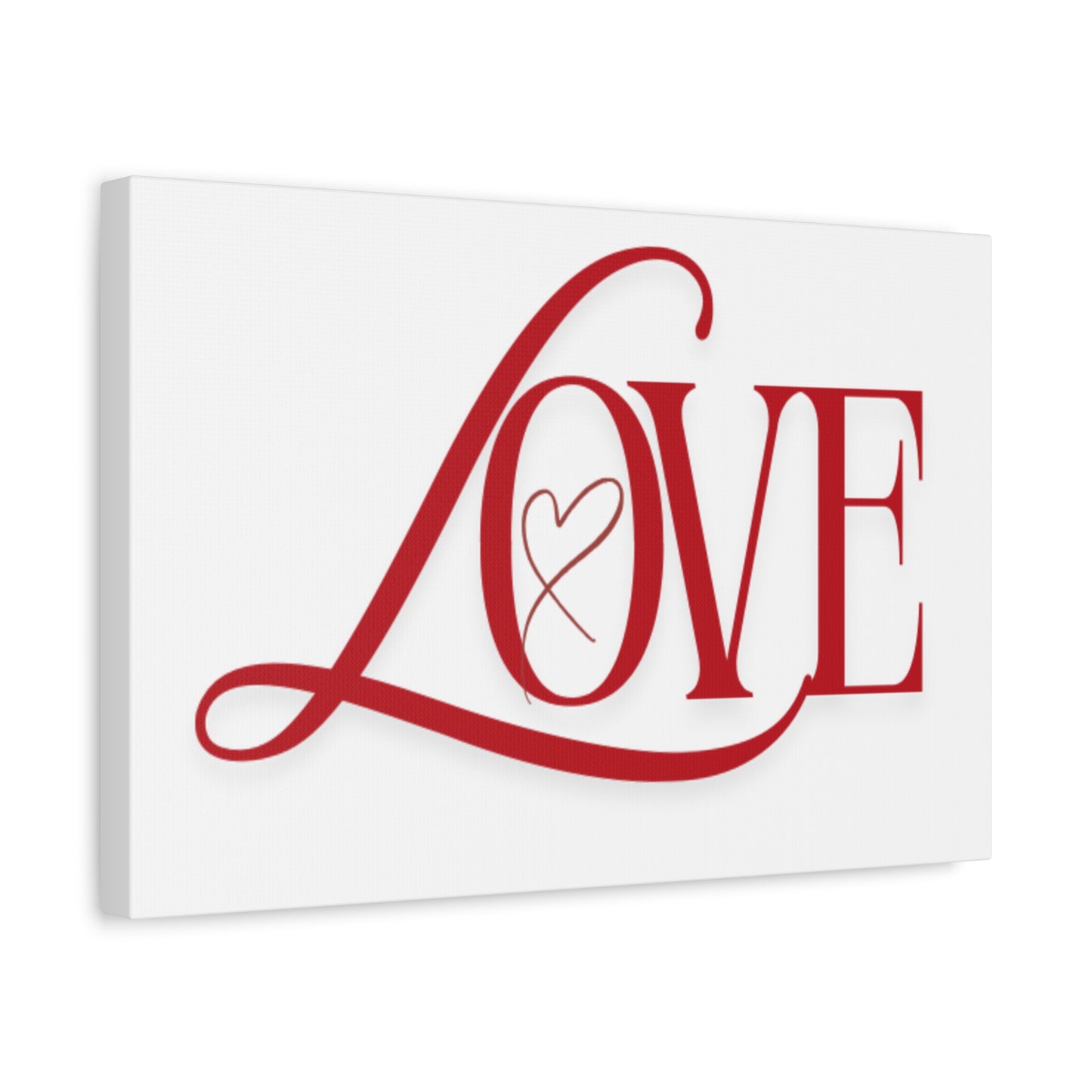 Red Script LOVE with Heart Canvas