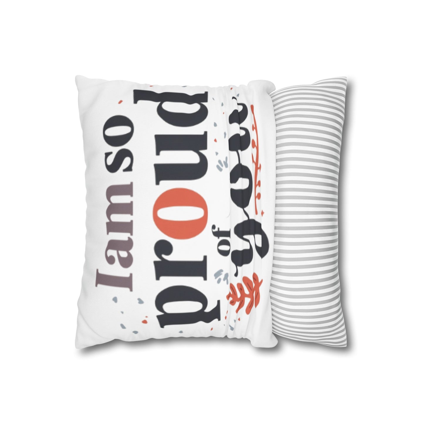 Hand-Lettered Encouragement Square Poly Canvas Pillowcase | Autumn Accents, Double-Sided
